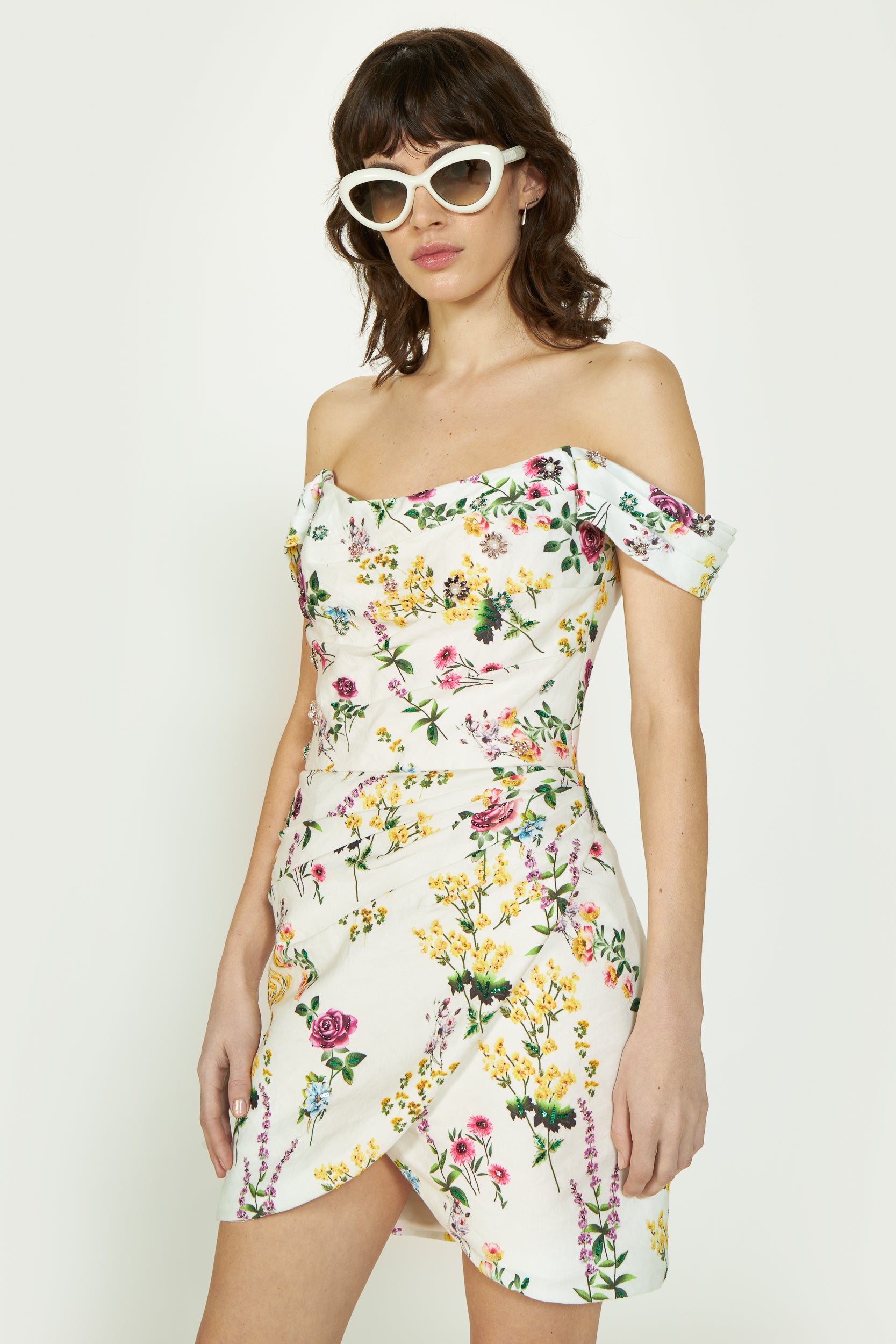 Diletta Floral Cotton Twill Mini Dress