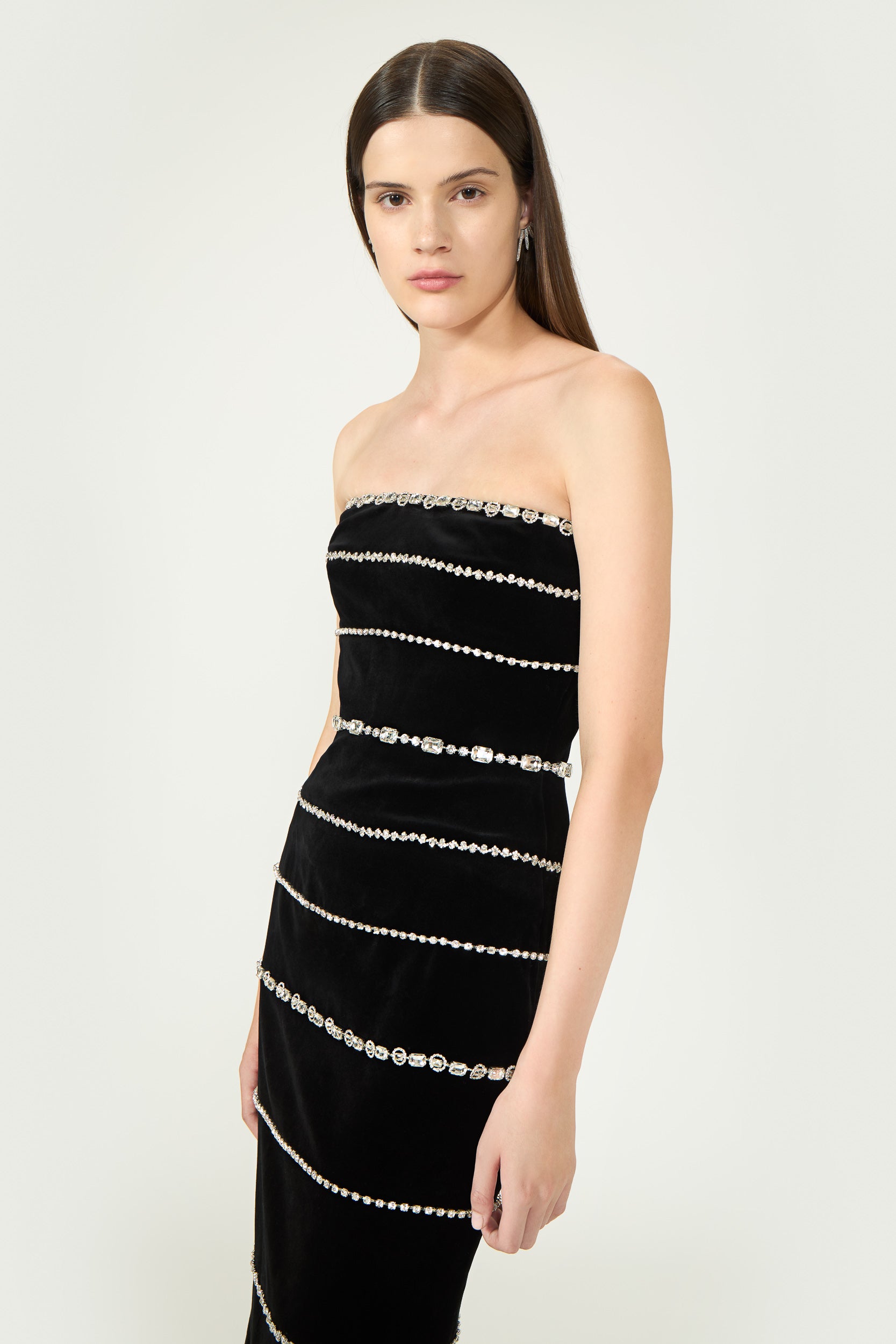 Shaula Velvet Strapless Gown