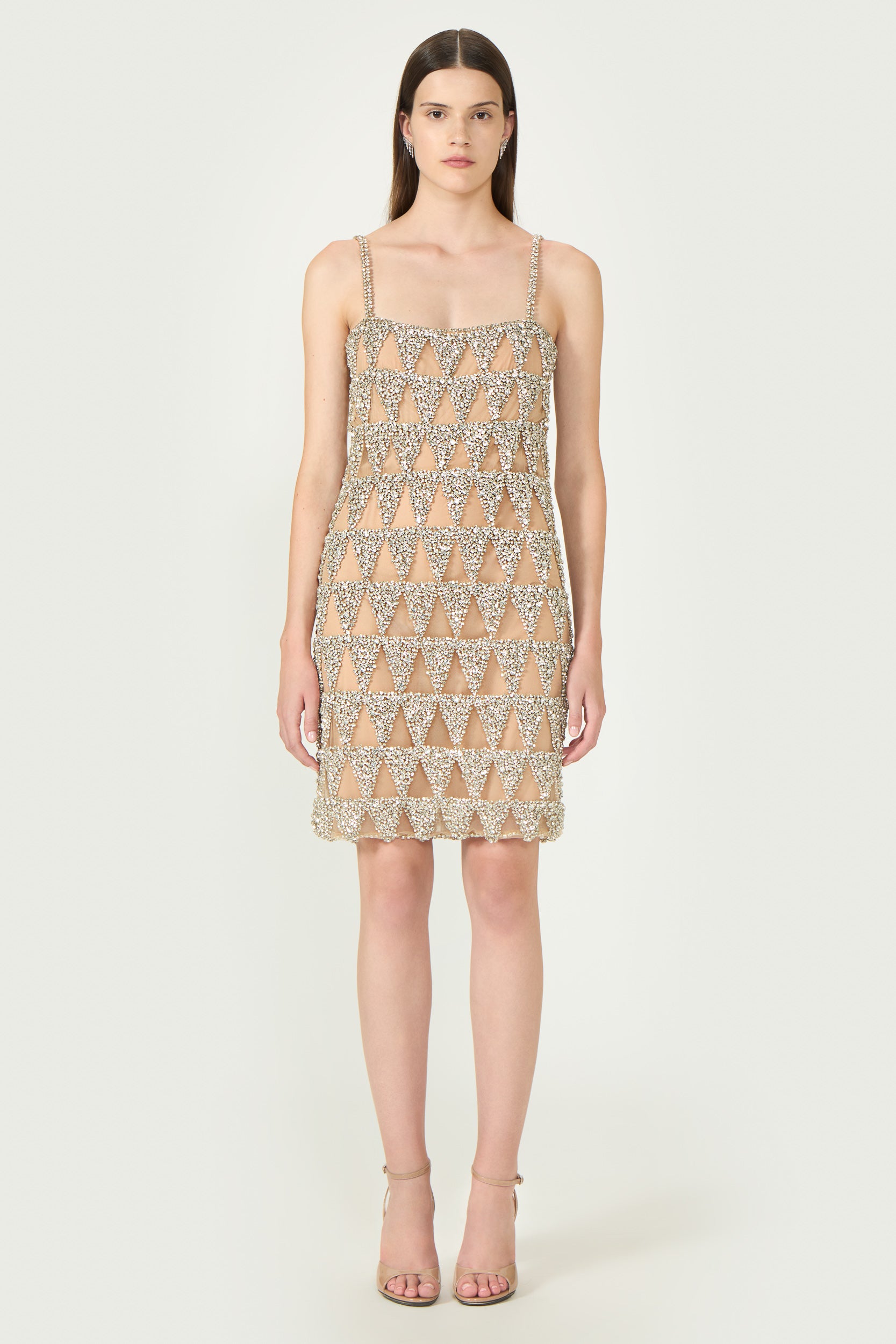 Zoella Crystal French Tulle Mini Shift Dress