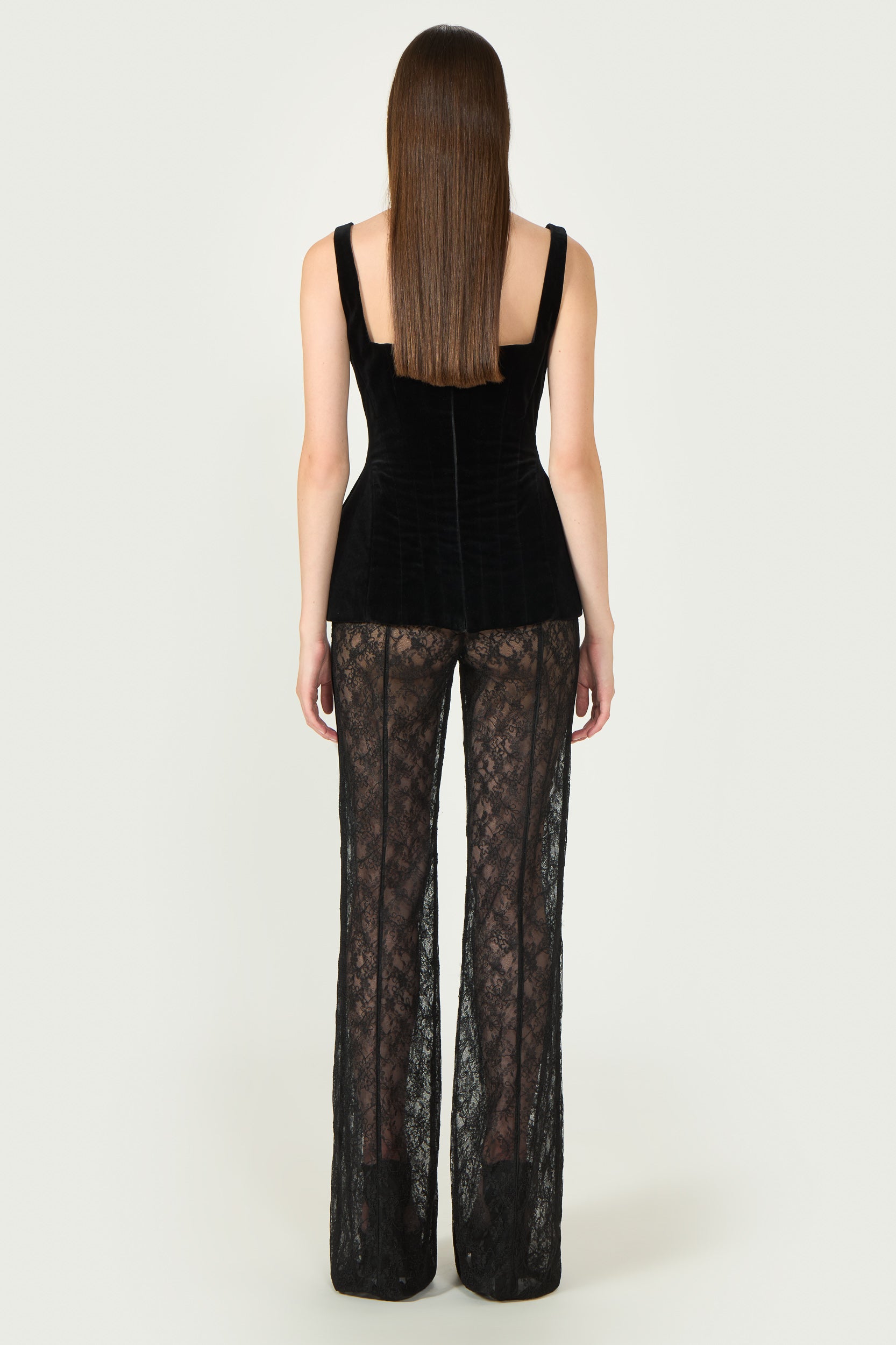 Lannie Corded Lace Wide-Leg Trousers