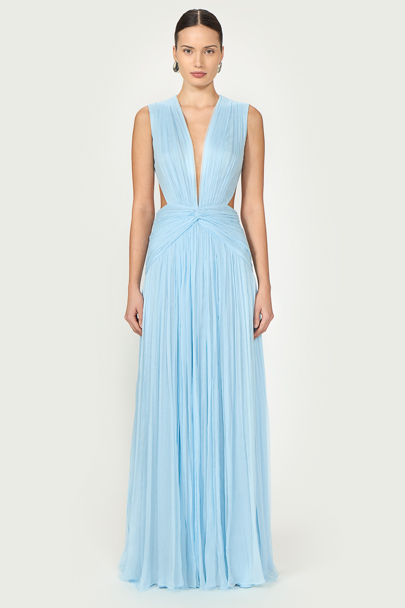 Luccia Silk Georgette Ruched Gown
