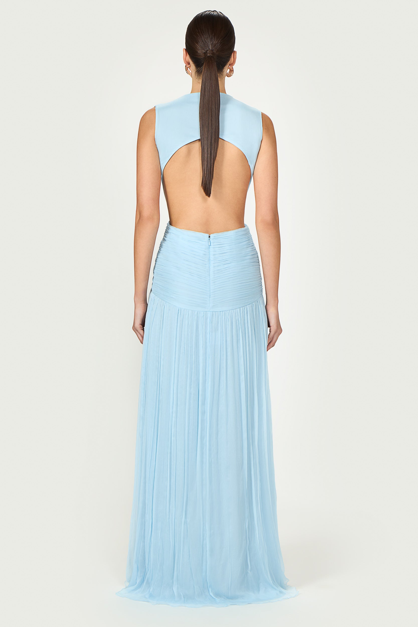 Luccia Silk Georgette Ruched Gown