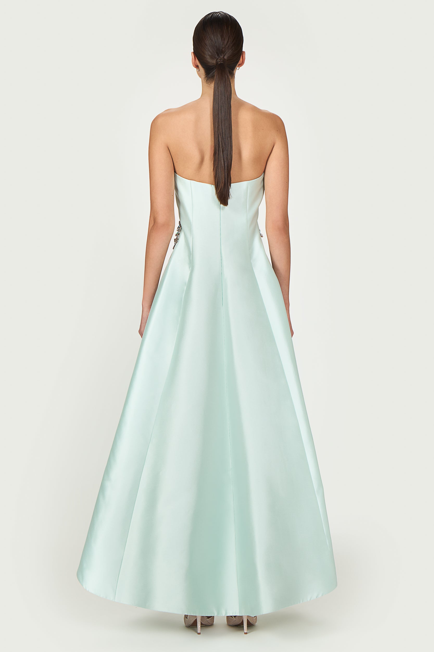 Bria Silk Mikado Strapless Dress