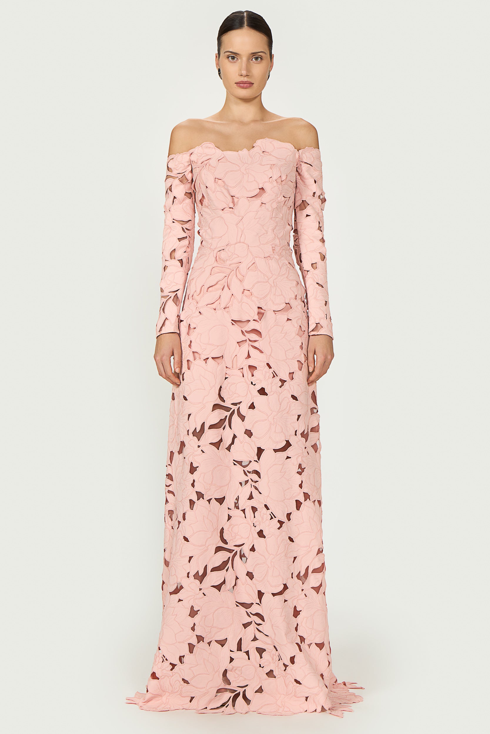 Kasia Floral-Cut Lace Gown