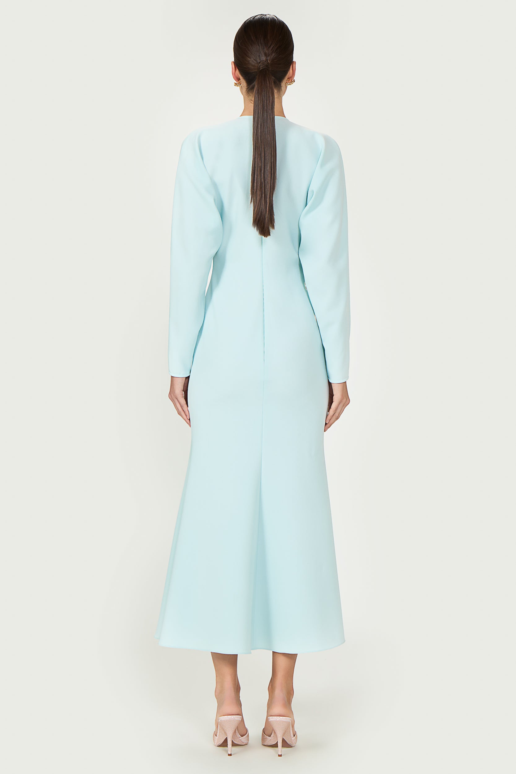 Avenna Crepe Embroidered Dress