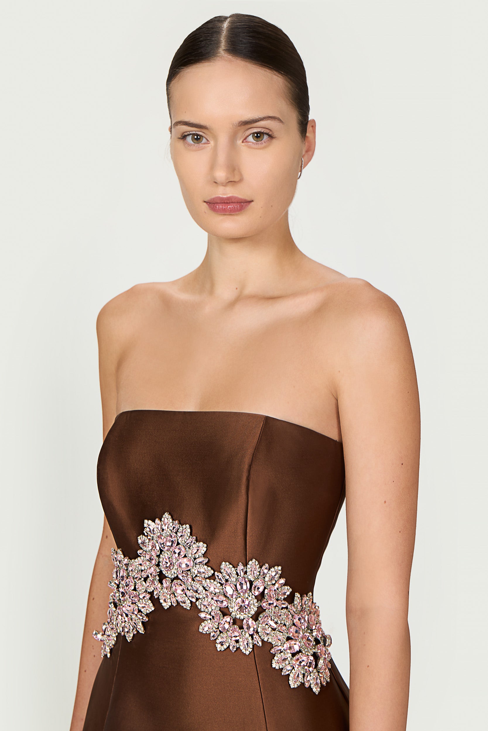 Bria Silk Mikado Strapless Dress