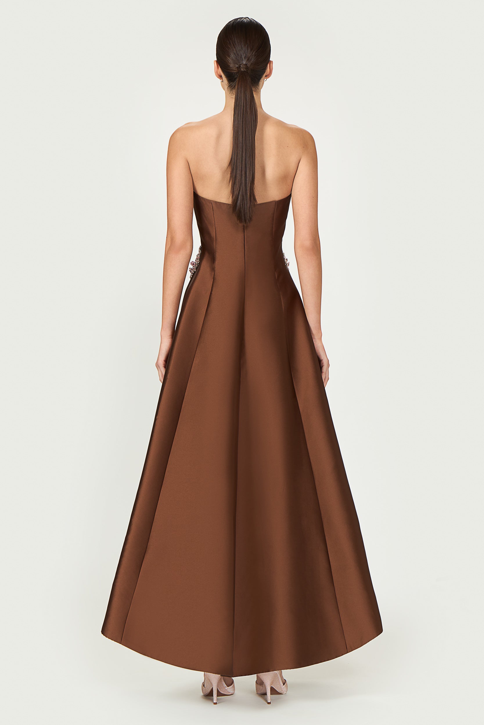 Bria Silk Mikado Strapless Dress