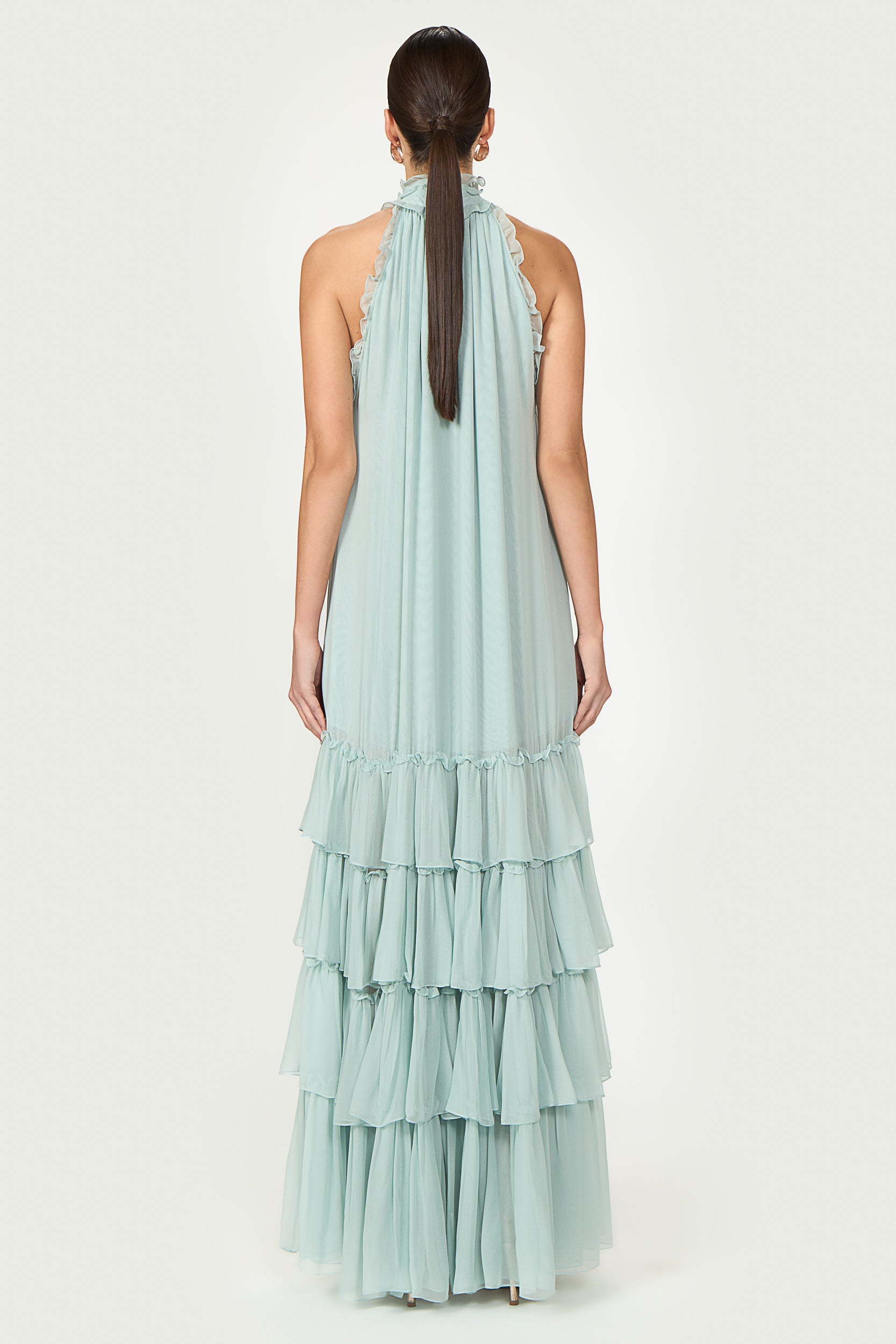 Dassa Silk Georgette Ruffled Dress