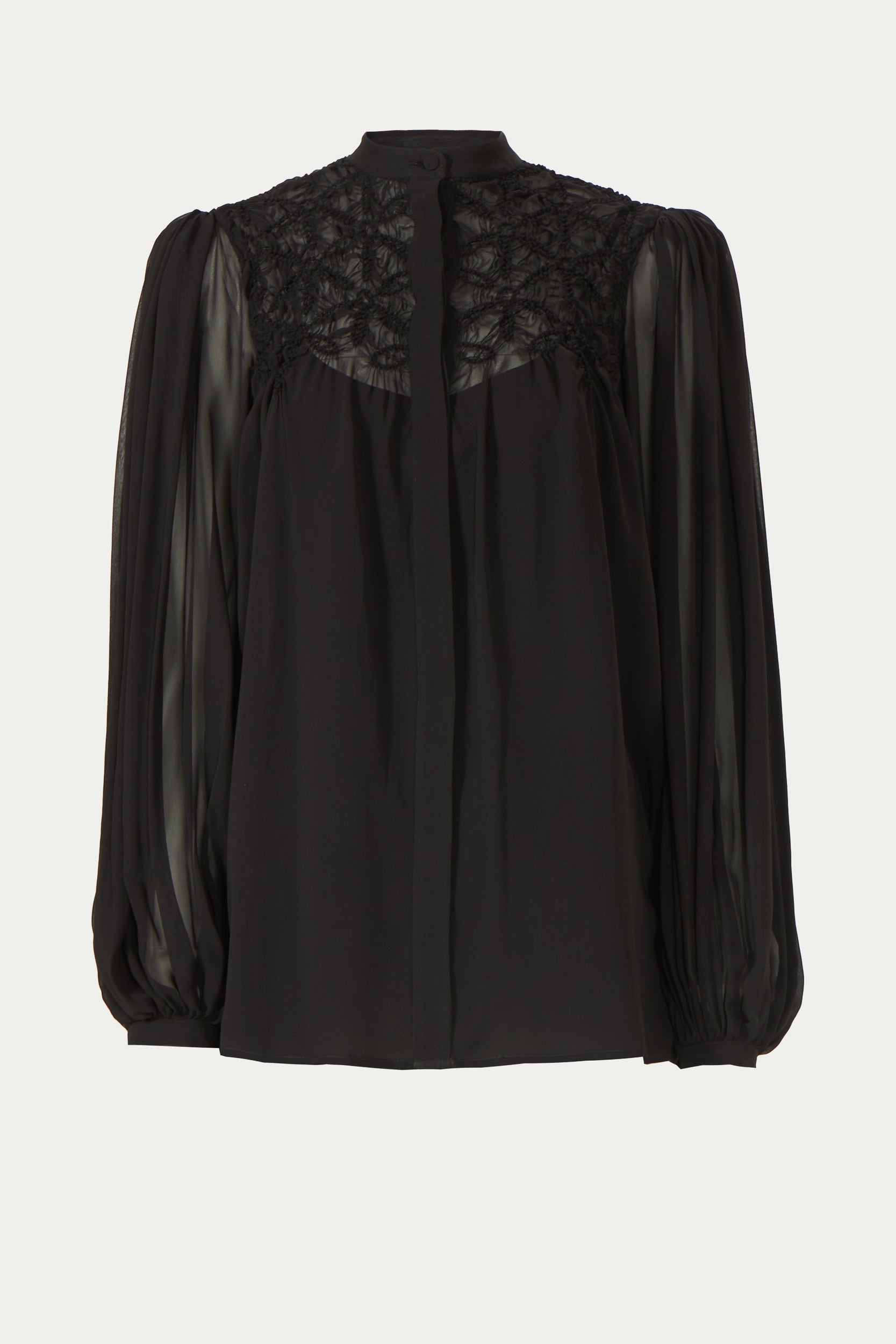 Lorcan Silk Georgette Smocked Blouse