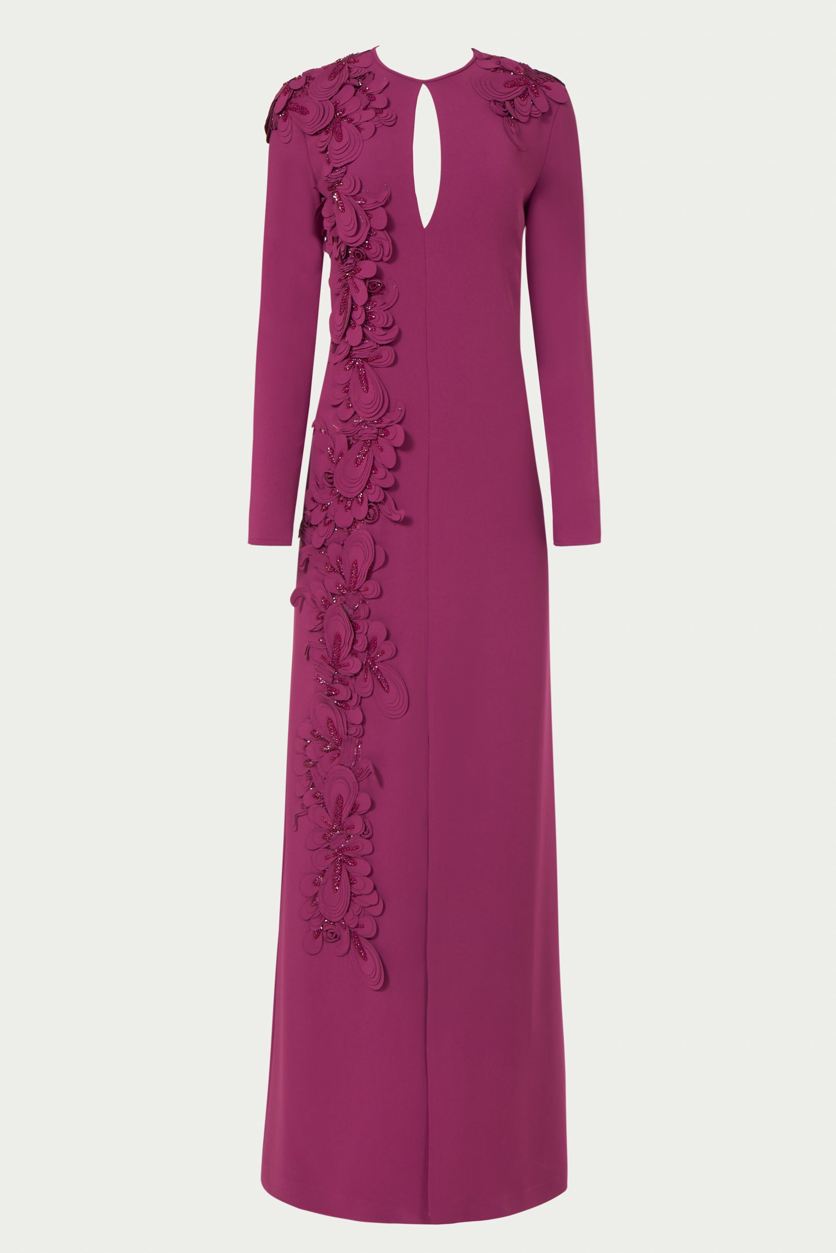 Verana Crepe Keyhole Column Gown