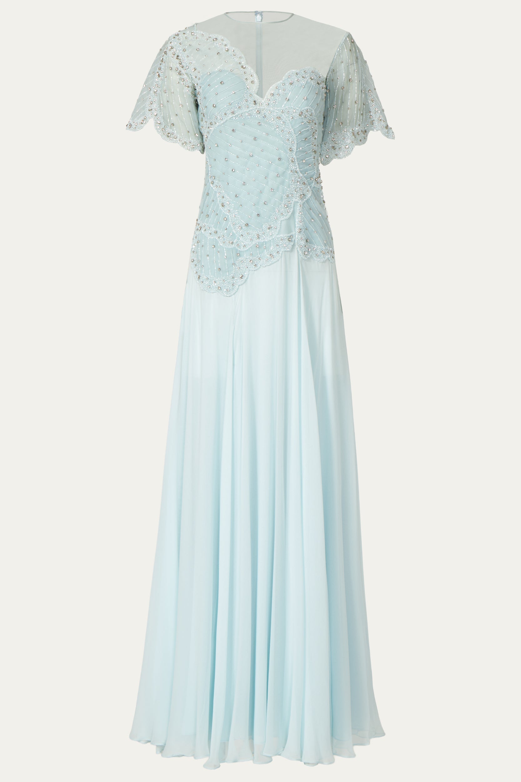 Elara Crystal Silk Georgette Gown
