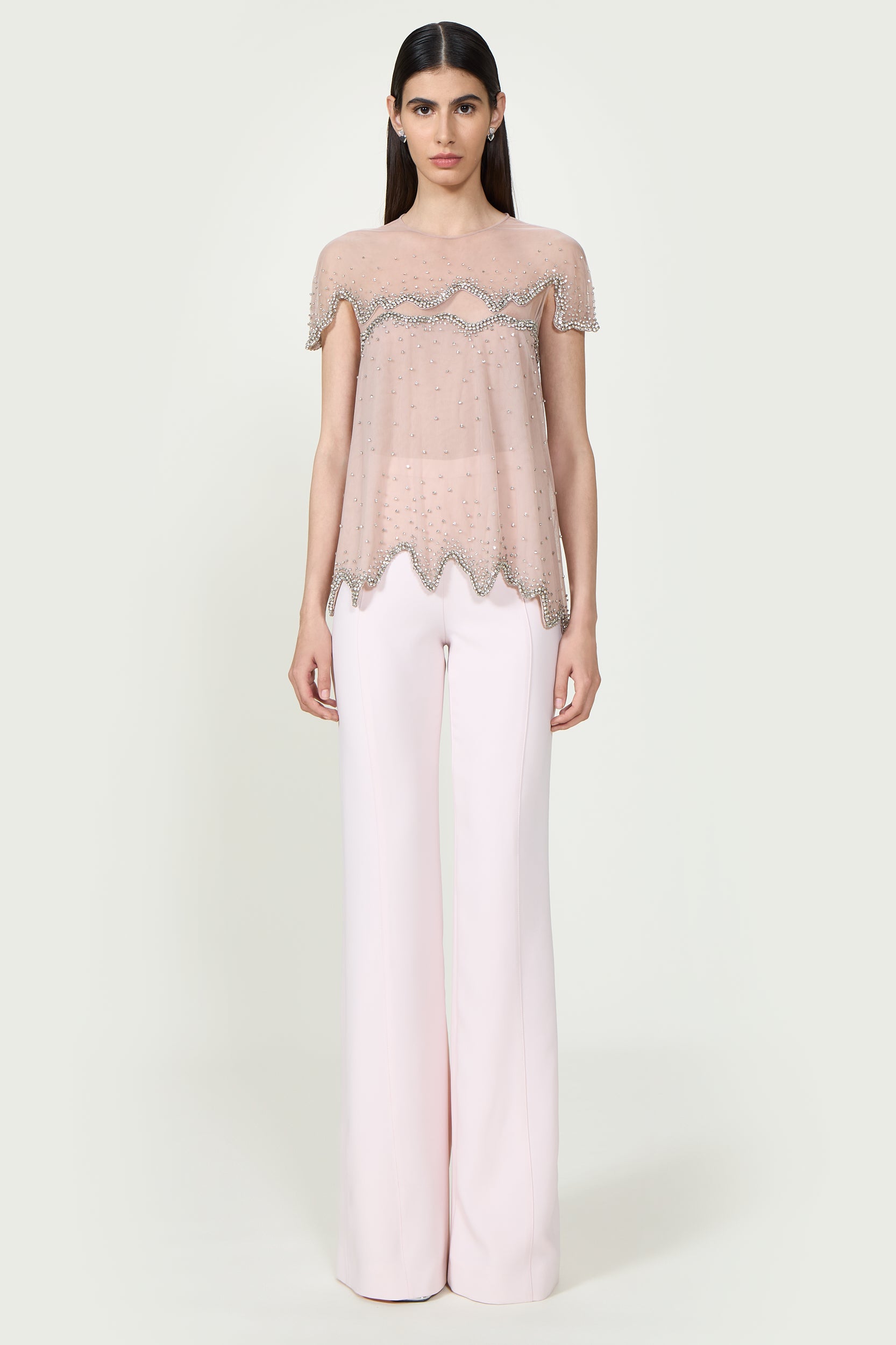 Anika French Tulle Crystal Wave Top