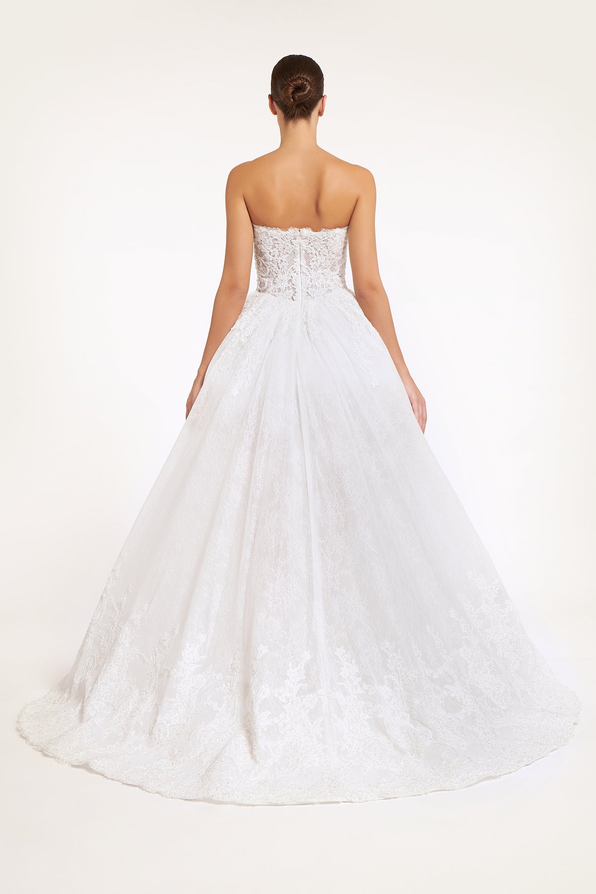 Nyssa Chantilly Lace Appliqué Corset Gown