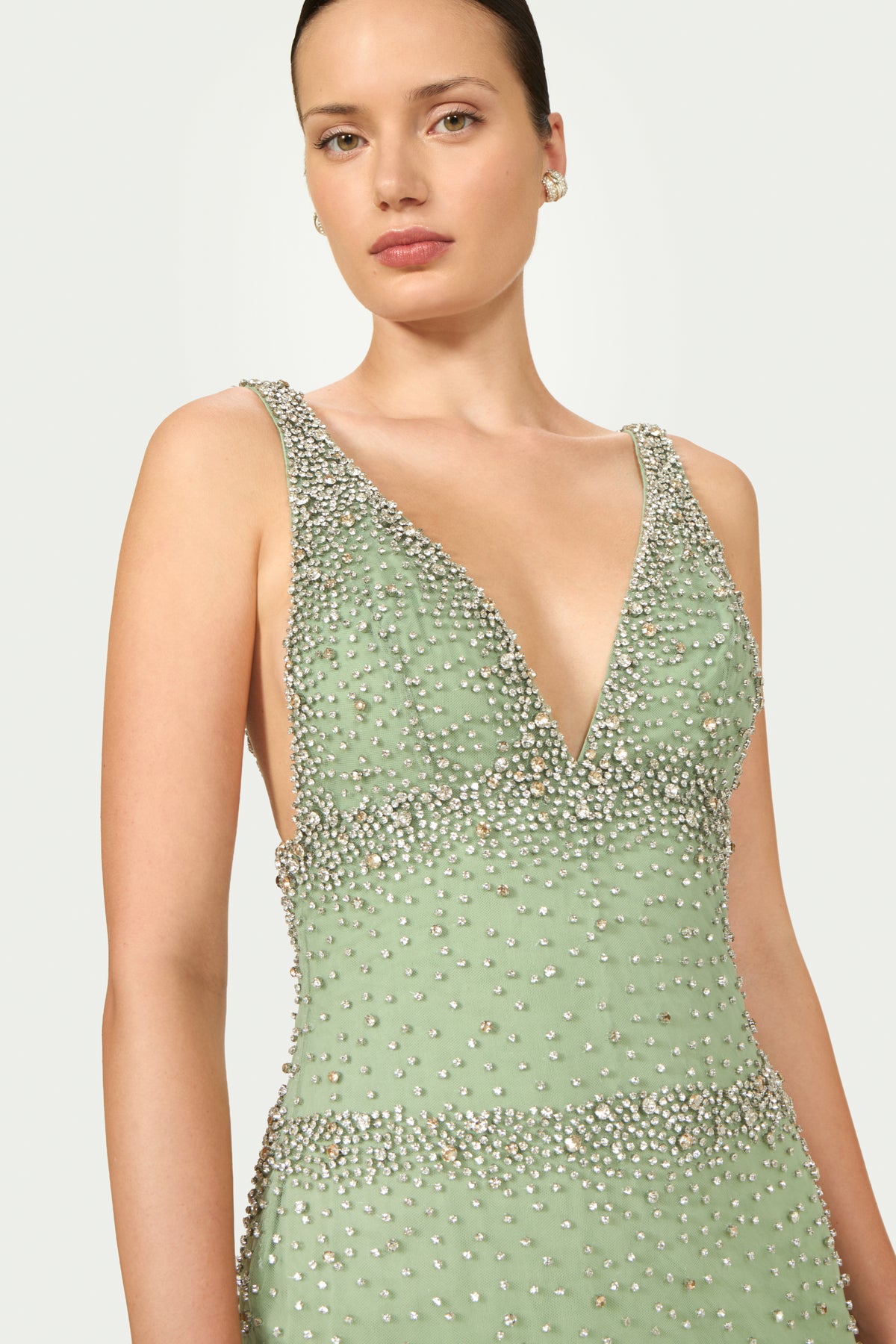 Palla French Tulle Crystal Mini Dress