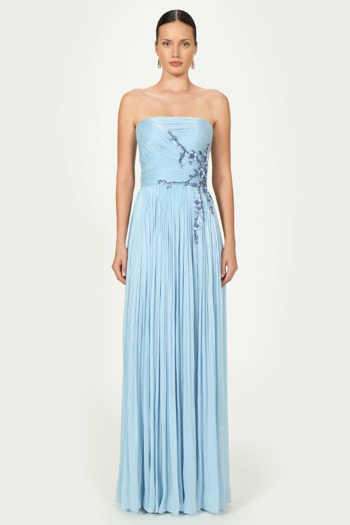 Lenina Lurex Georgette Sequin Applique Gown