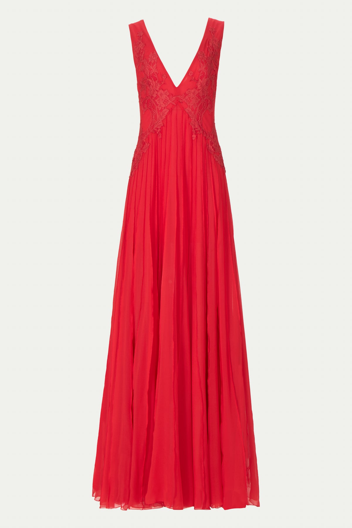 Linsa Silk Georgette Lace Applique Gown