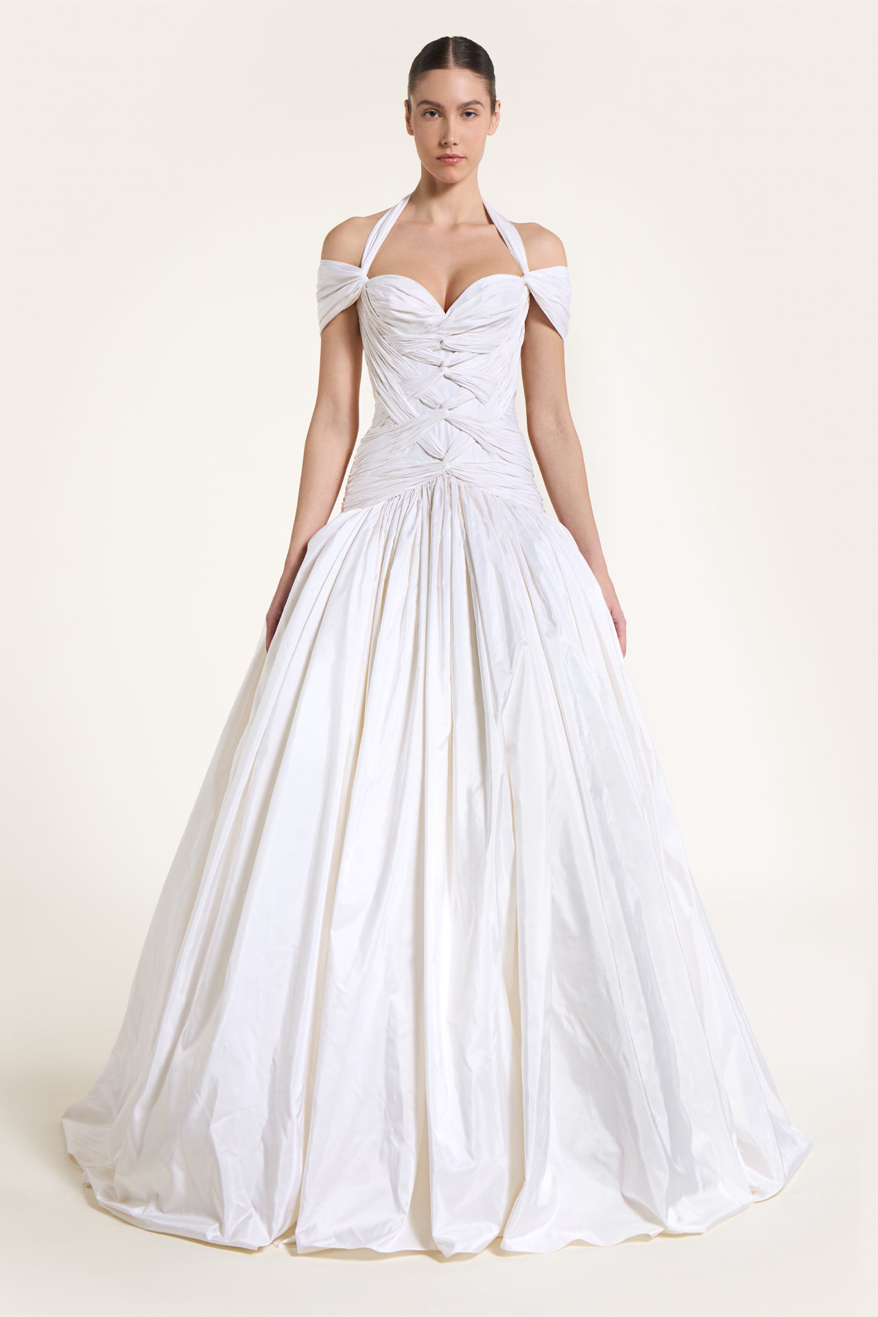Doria Silk Taffeta Dropped Waist Ball Gown