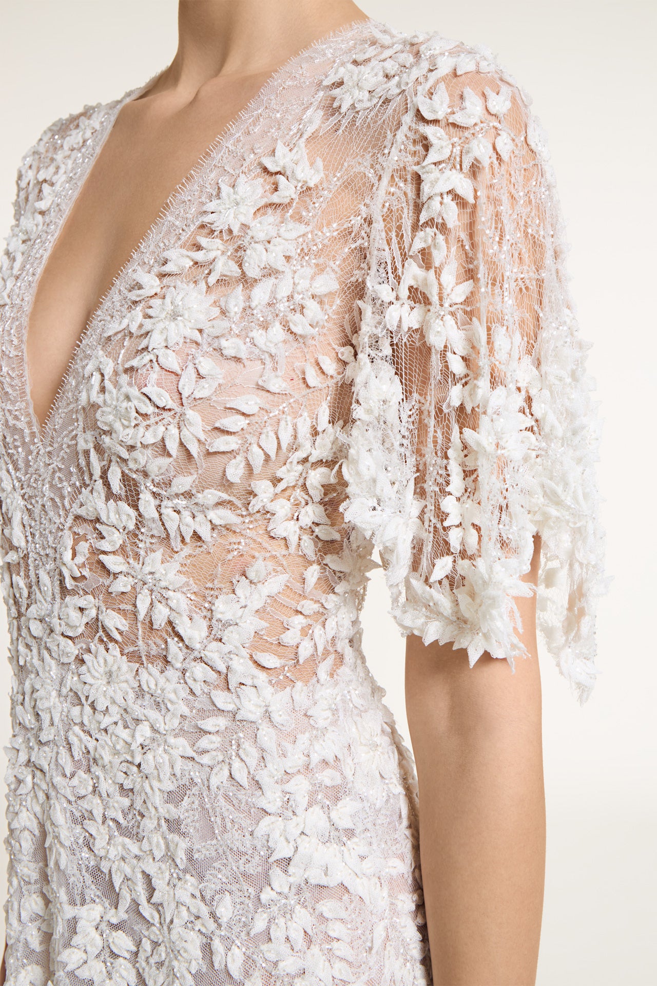 Daphnia French Tulle Floral Applique Gown