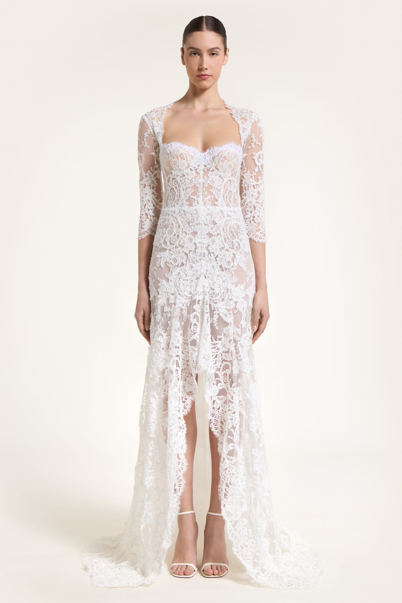 Brissia French Corded Lace Bustier Gown