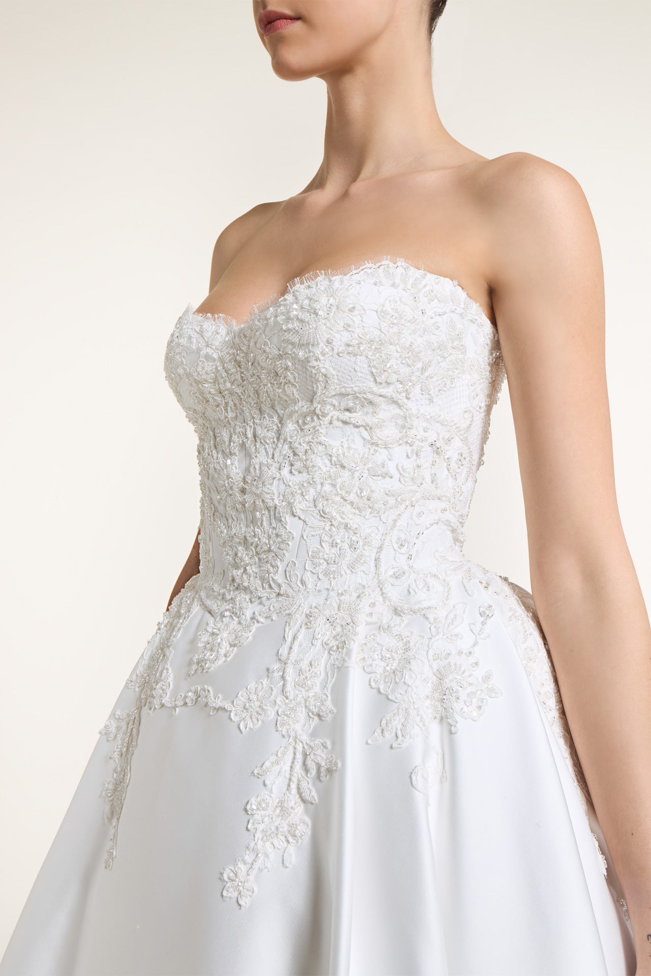 Althine Satin Duchesse Corset Ball Gown