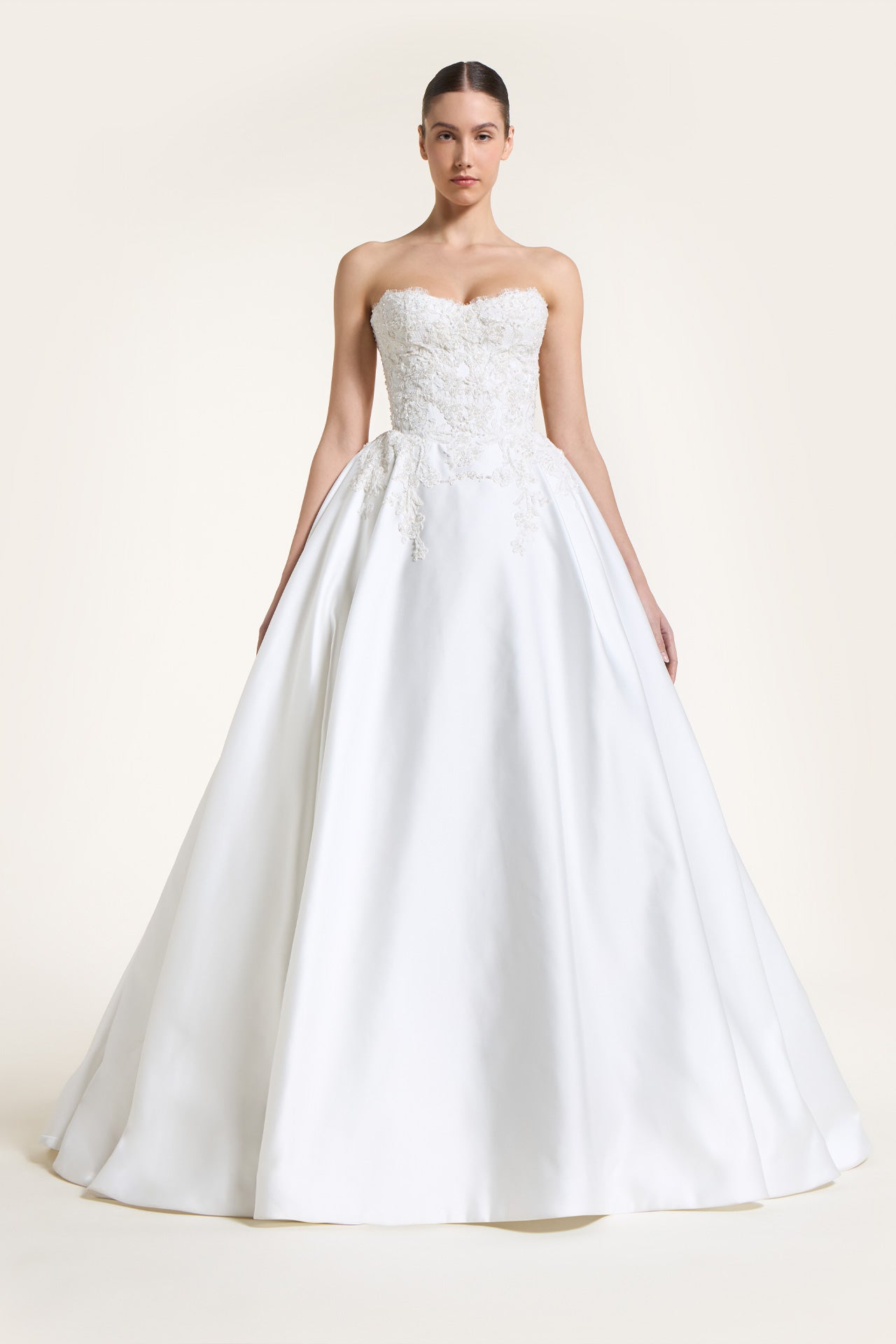 Althine Satin Duchesse Corset Ball Gown