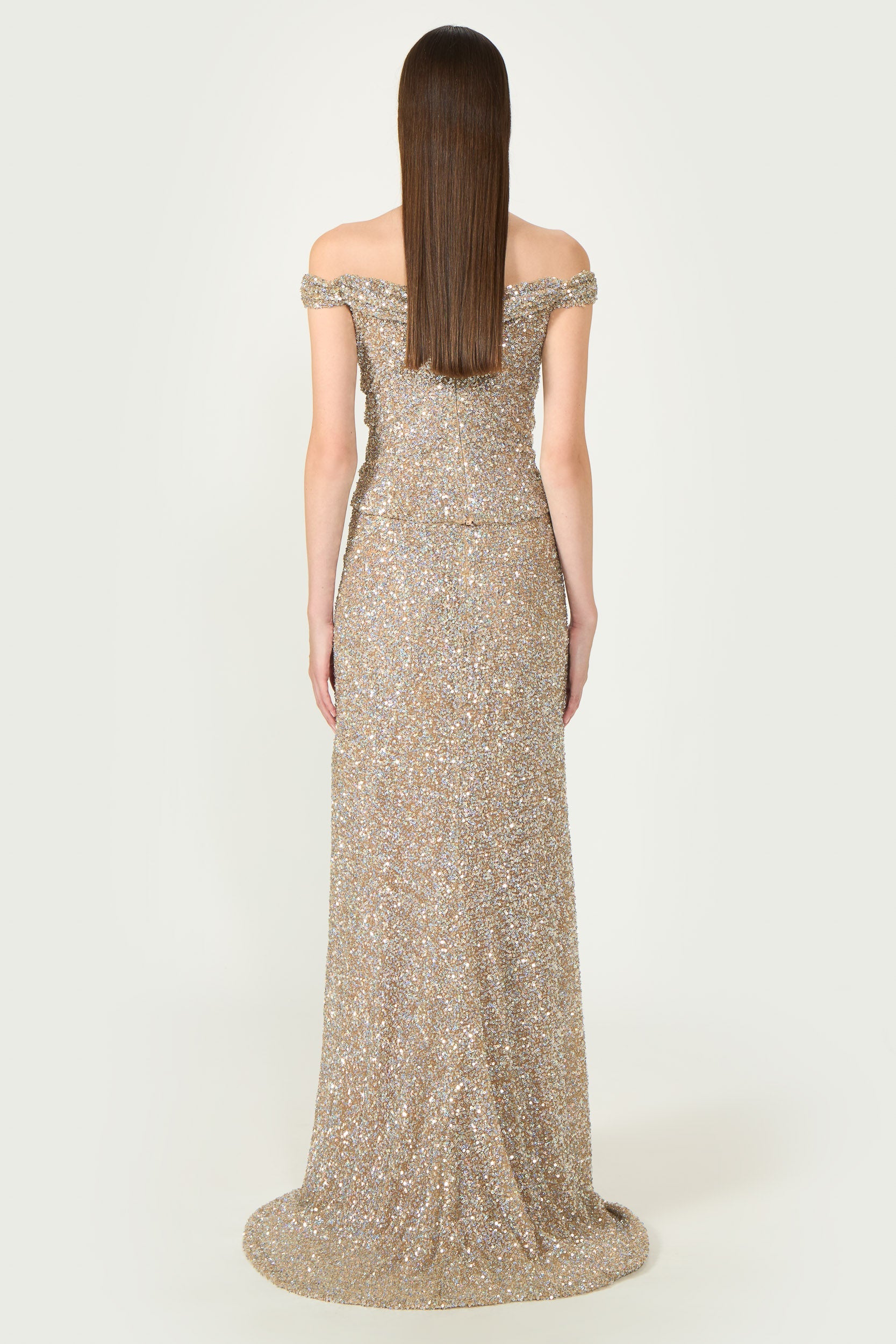 Nia Sequin Off Shoulder Corset Top