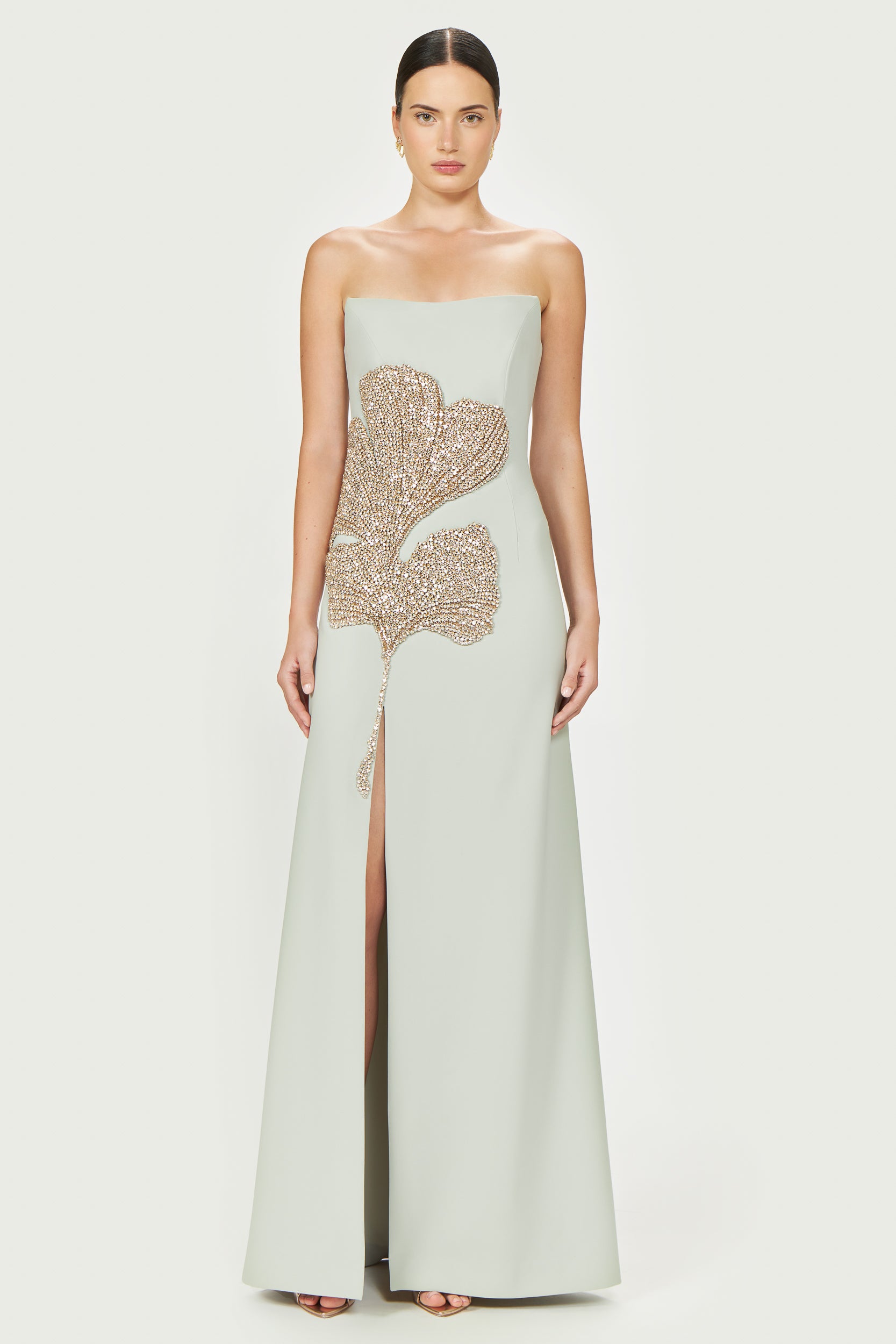 Faranna Crepe Strapless Gown
