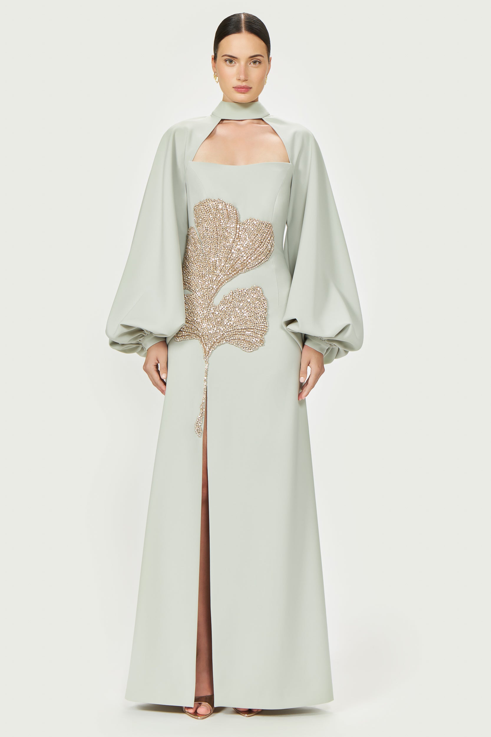 Faranna Crepe Strapless Gown