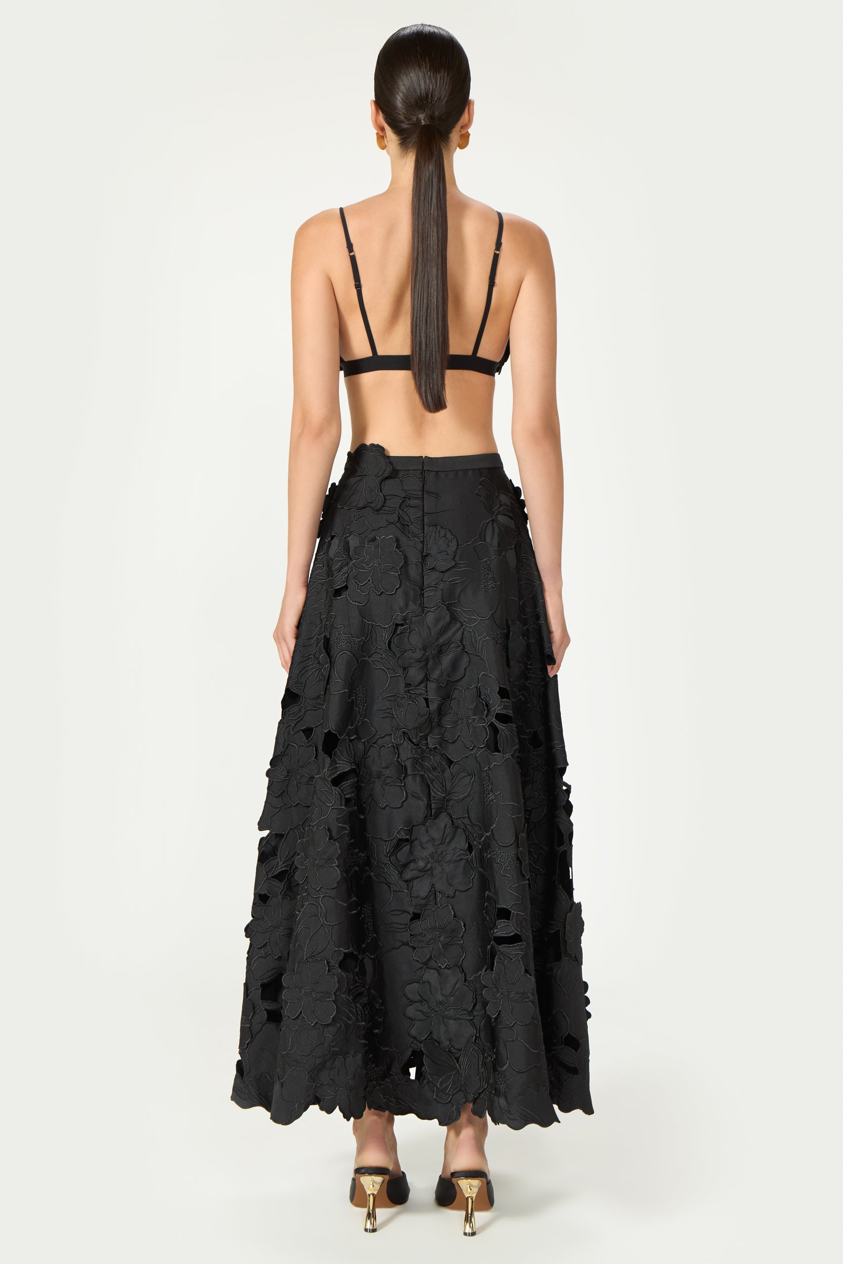 Lex Floral-Cut Satin Bralette
