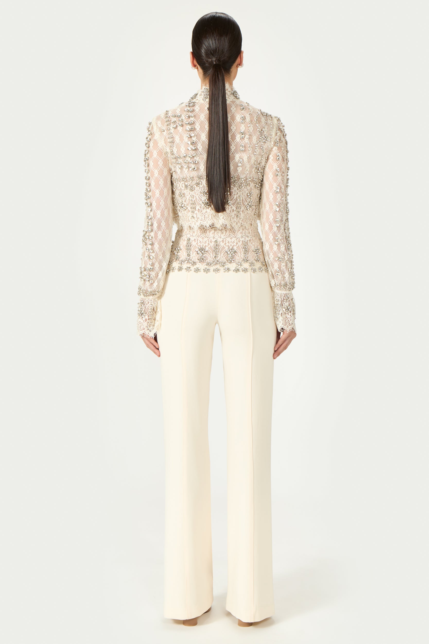 Emmy Beaded Crepe Trousers