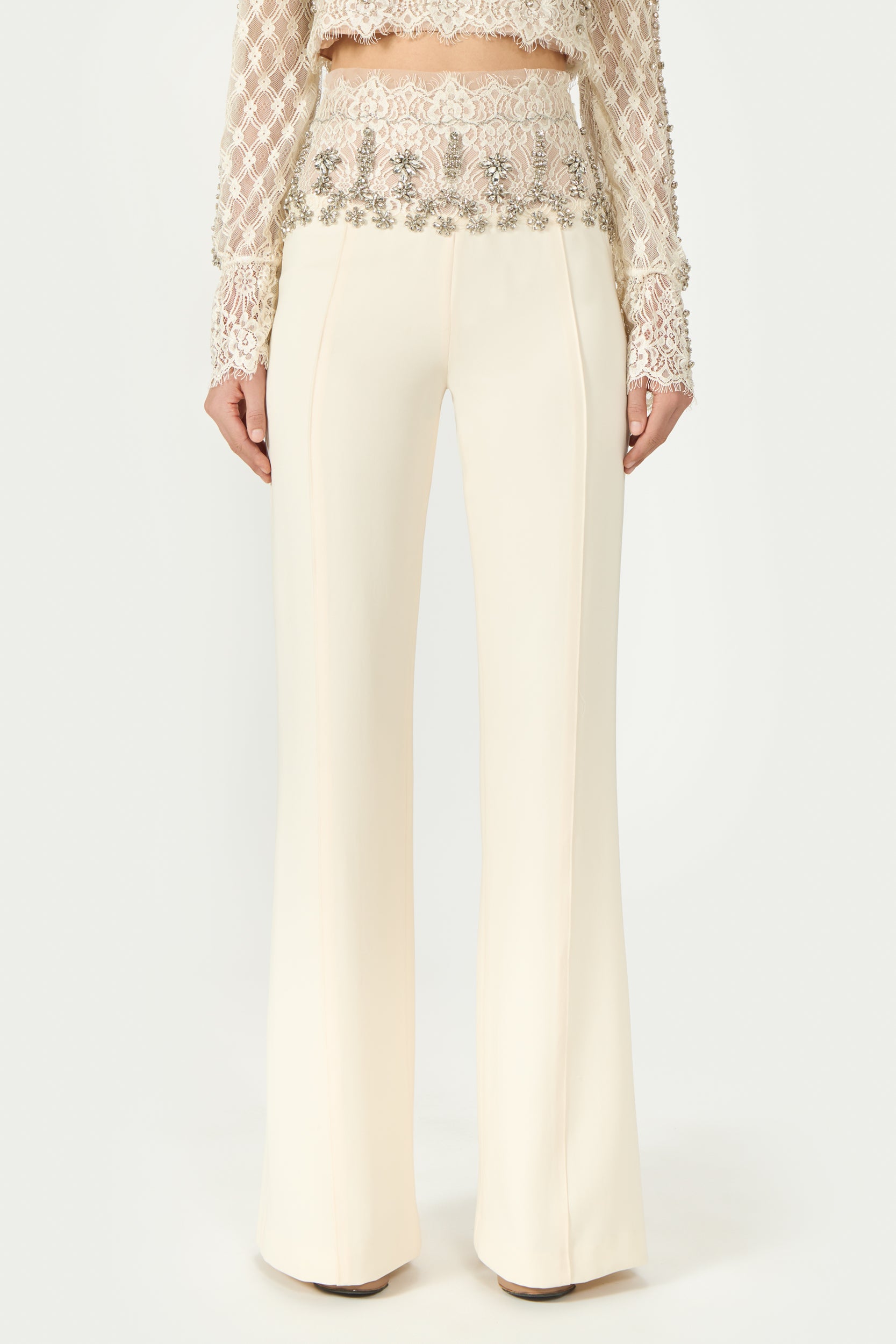 Emmy Beaded Crepe Trousers