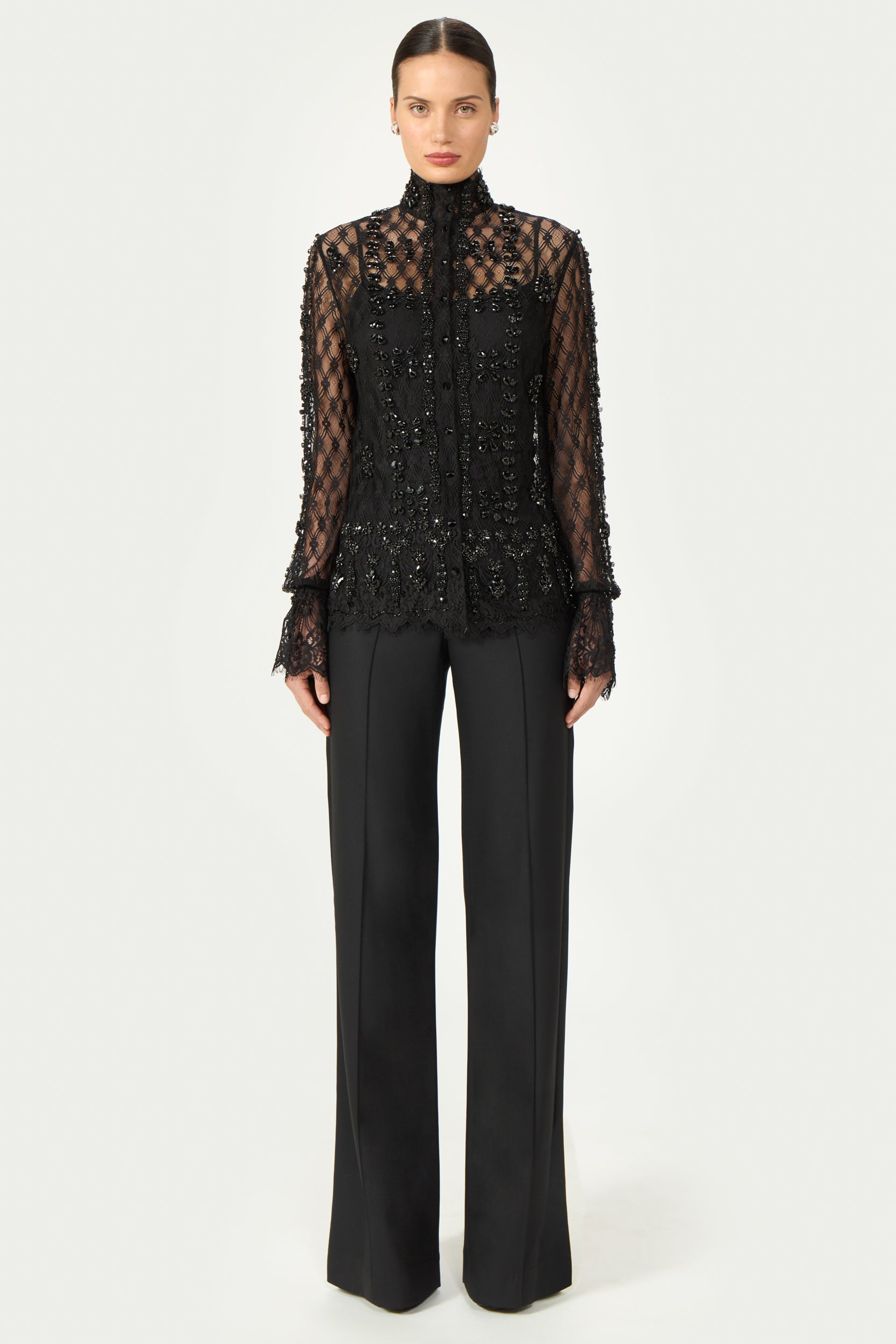 Lilou Beaded French Lace Shirt