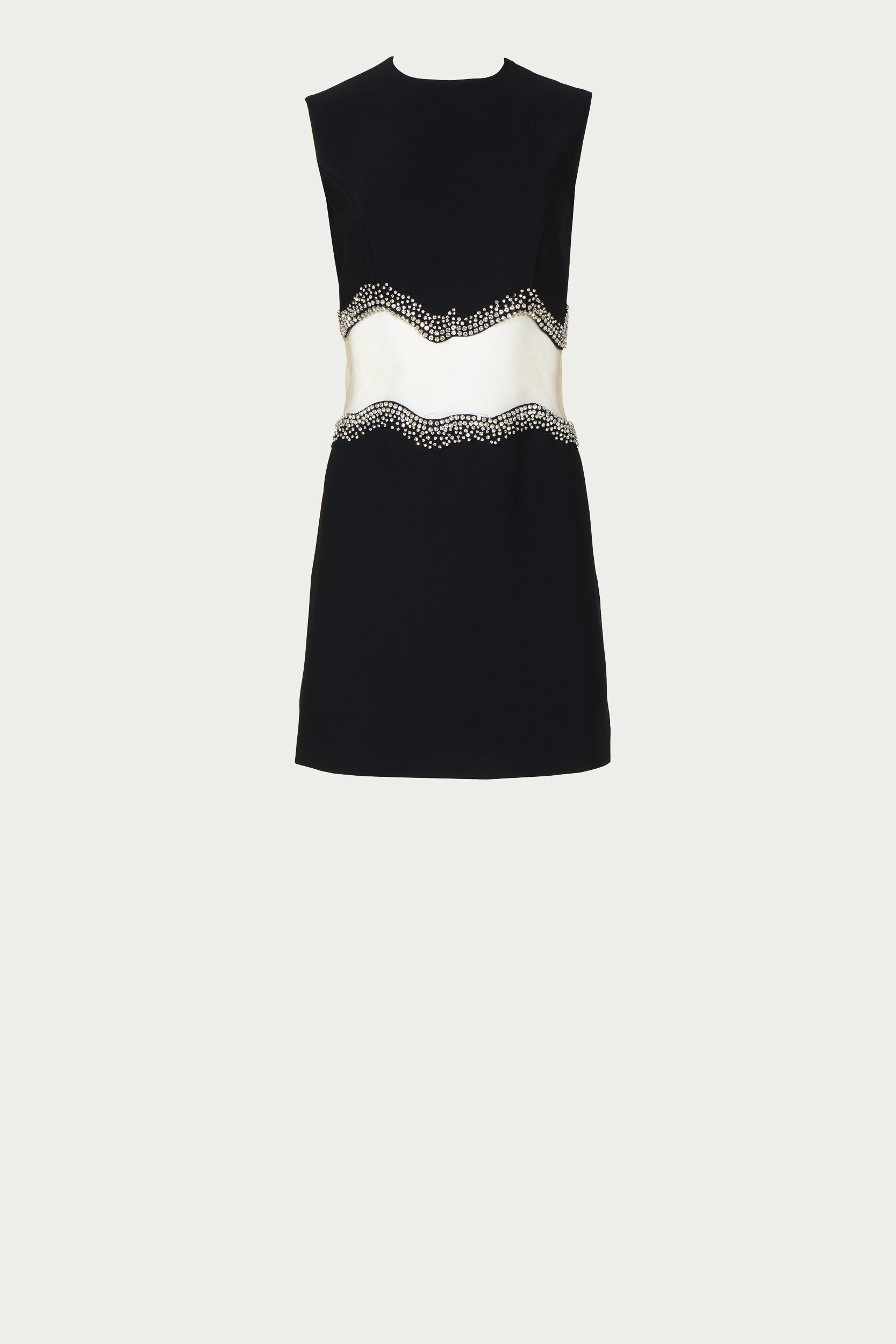 Fayna Crepe Crystal Wave Mini Dress