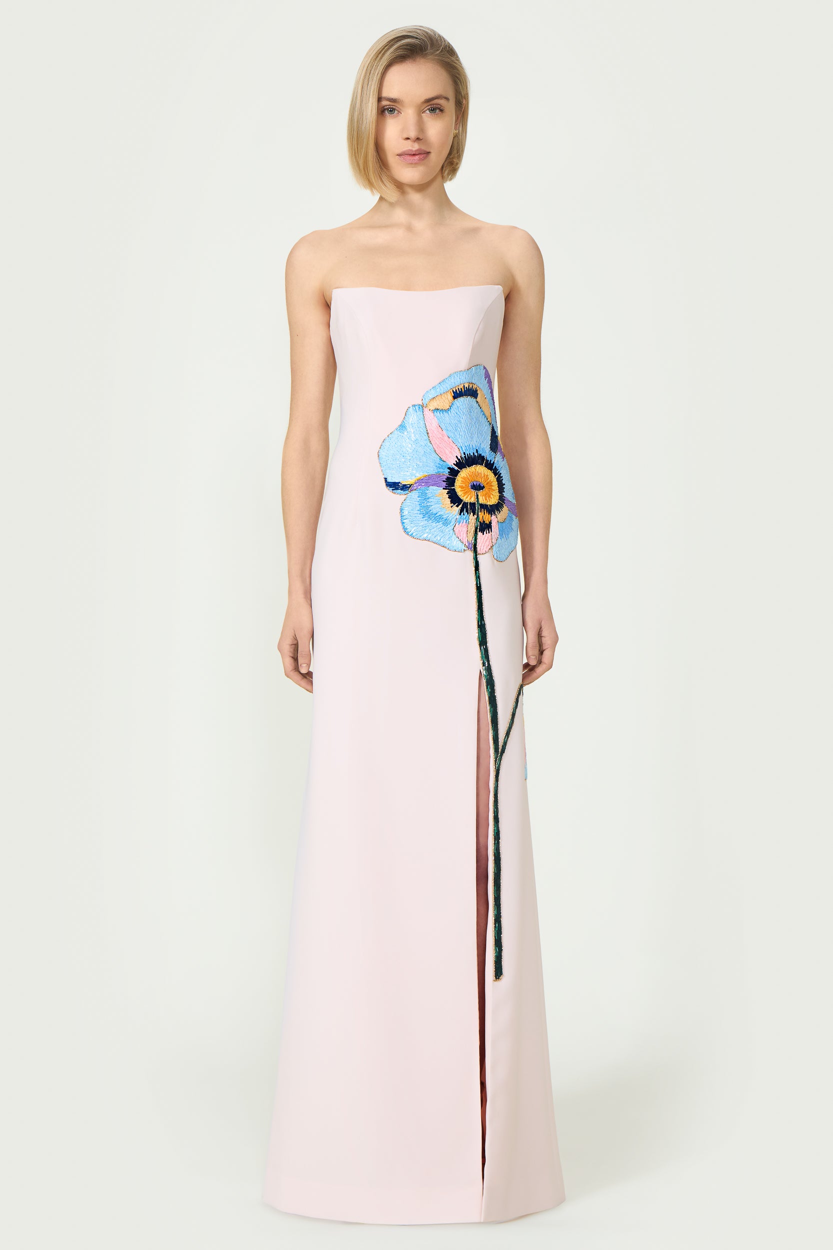 Jessine Crepe Strapless Gown