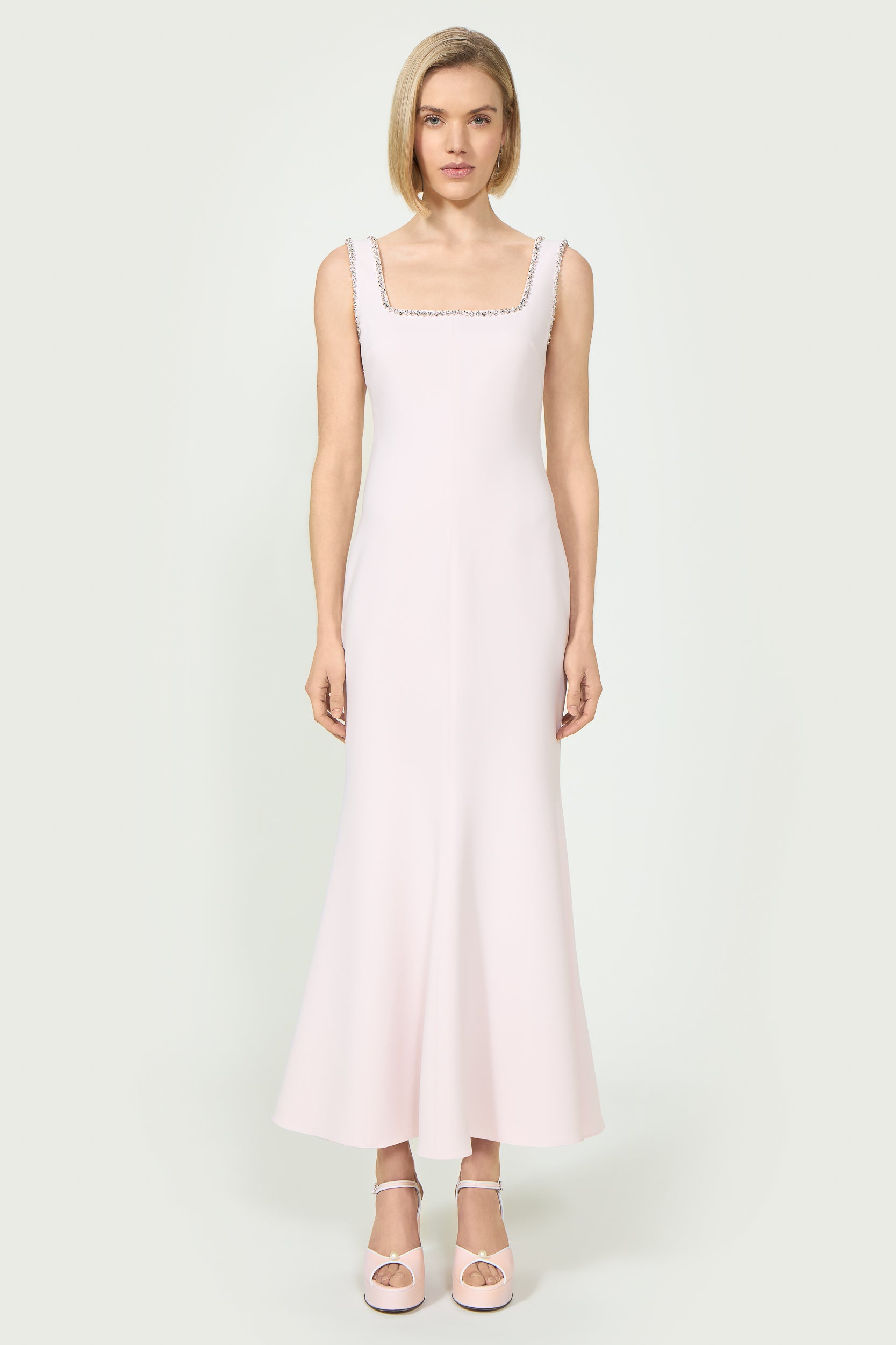 Felina Crepe Crystal-Embellished Dress