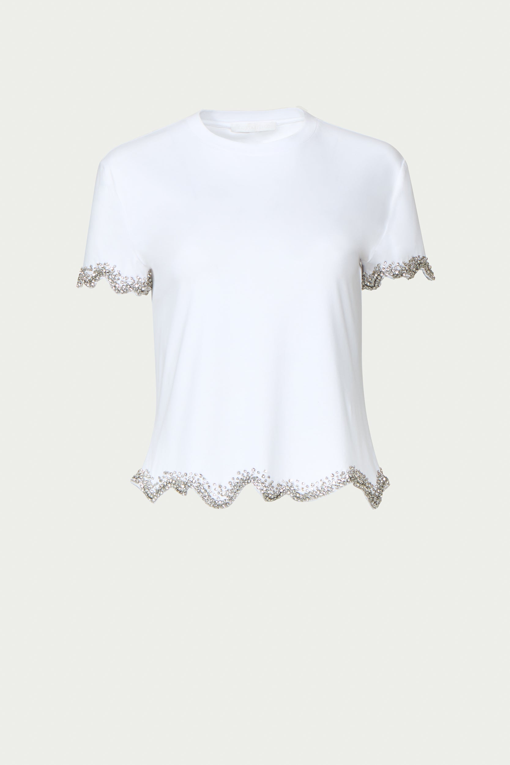 Linna Crystal Wave Embellished Cotton Top