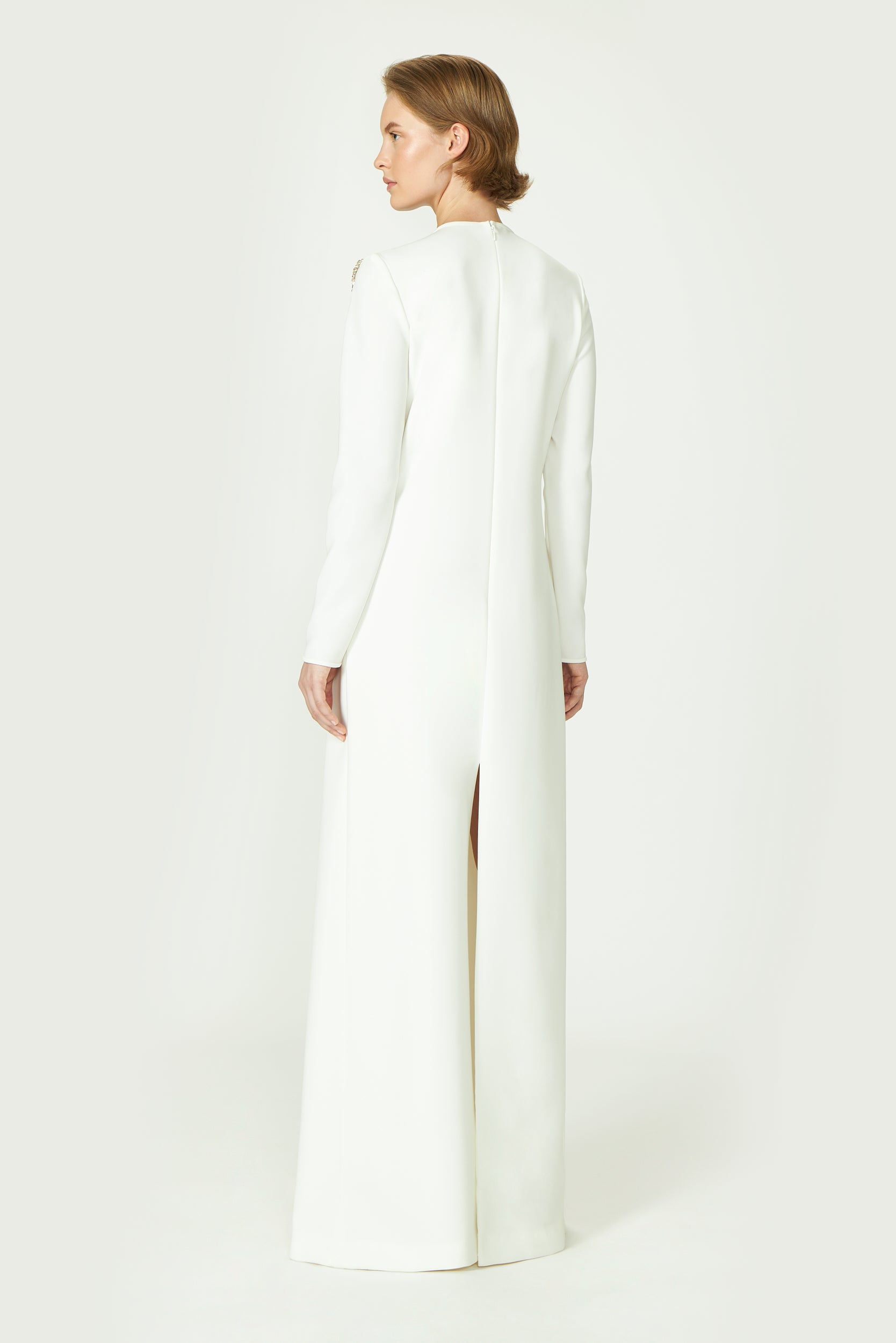 Elea Crepe Crystal Gown