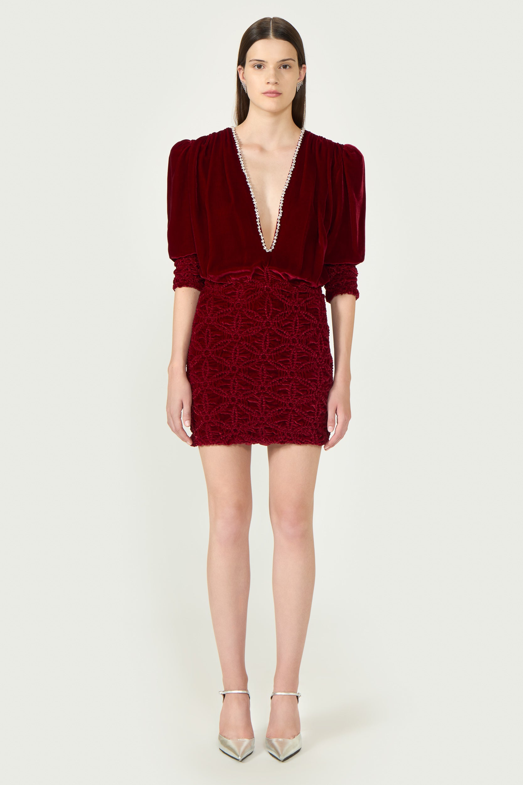 Astara Silk Velvet Mini Dress