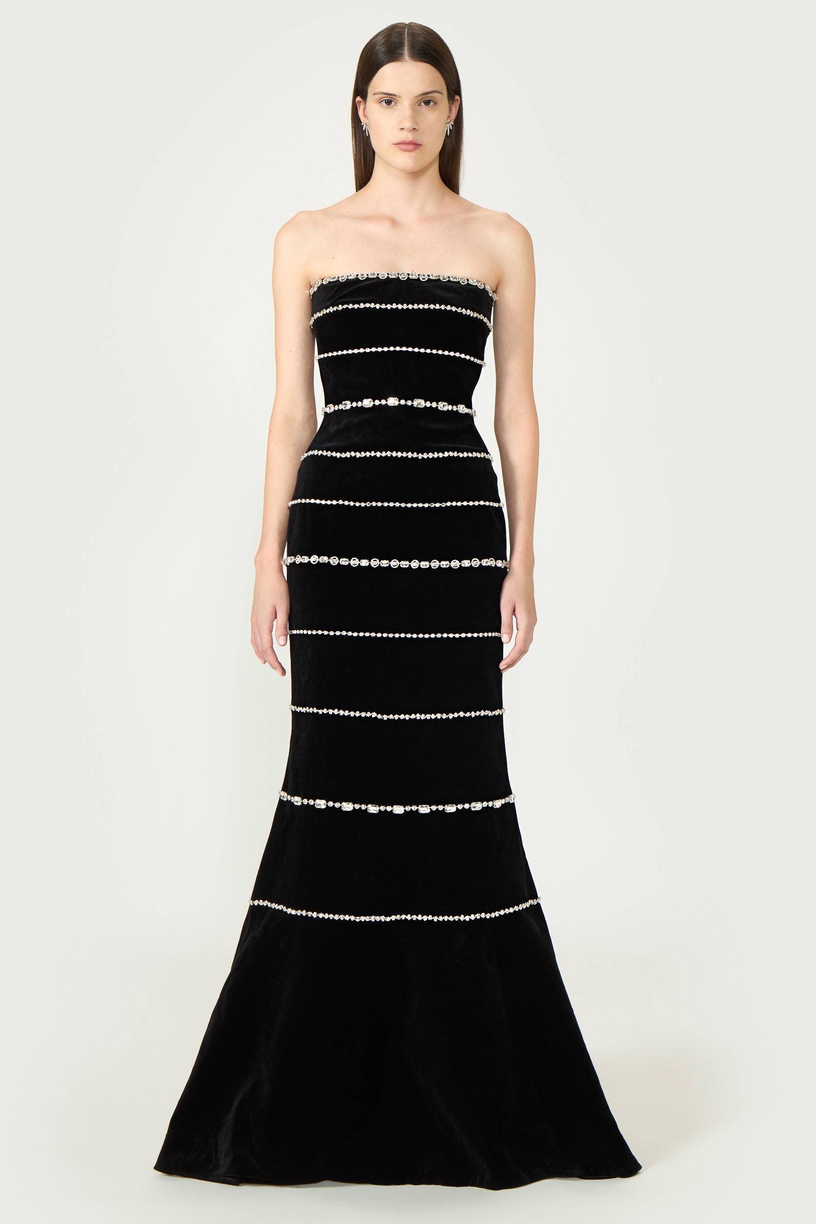 Shaula Velvet Strapless Gown