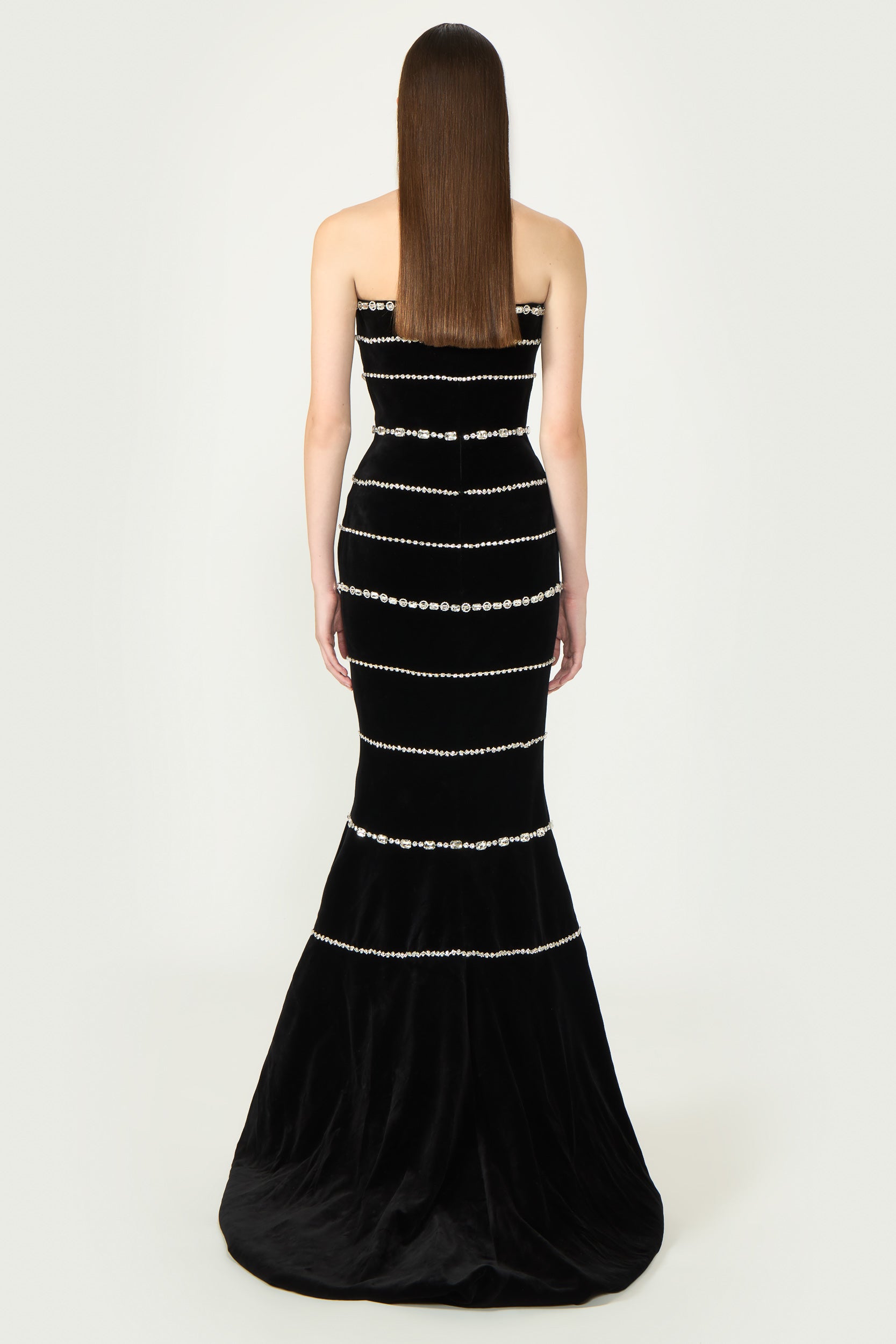 Shaula Velvet Strapless Gown