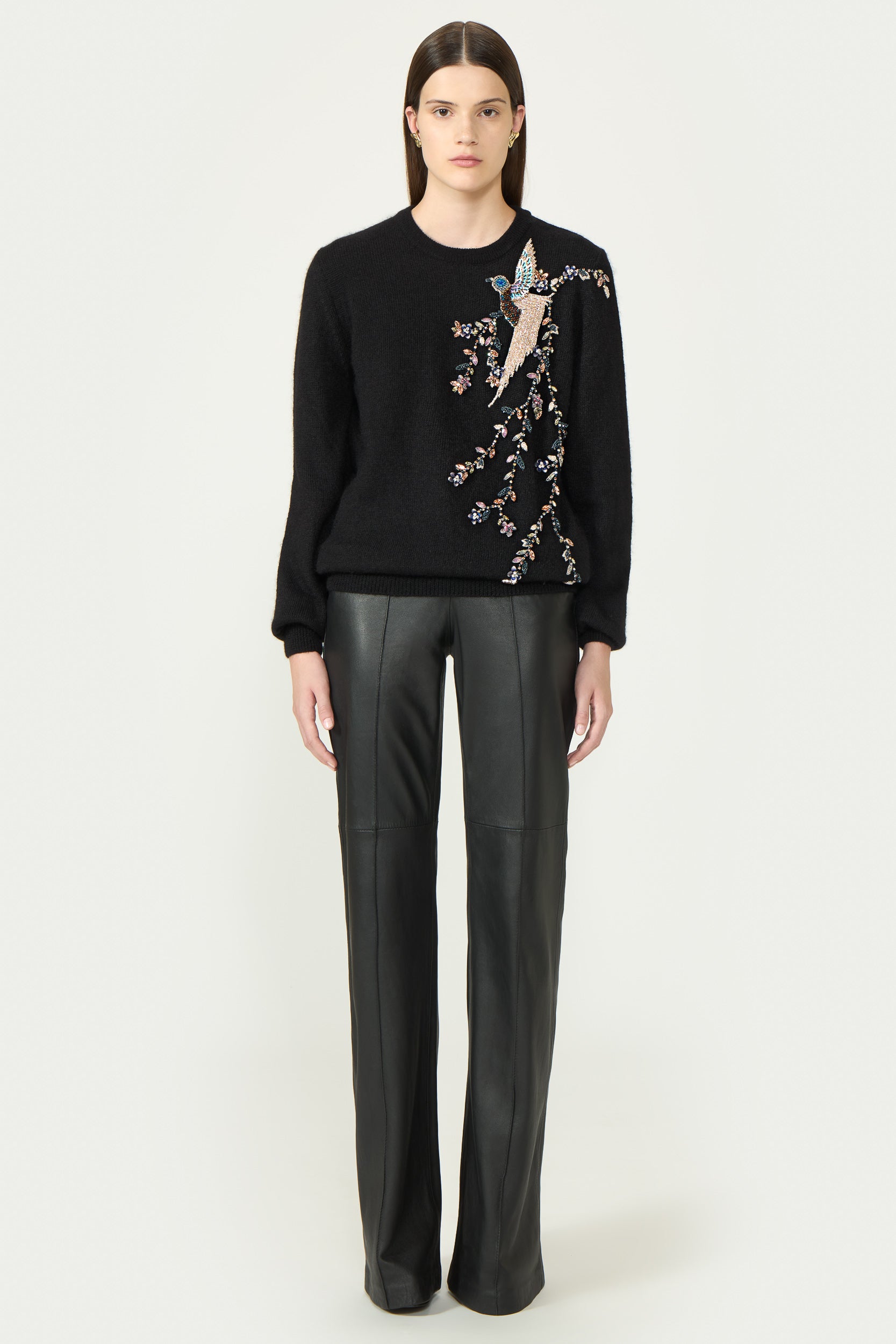 Carmina Leather Wide-Leg Trousers