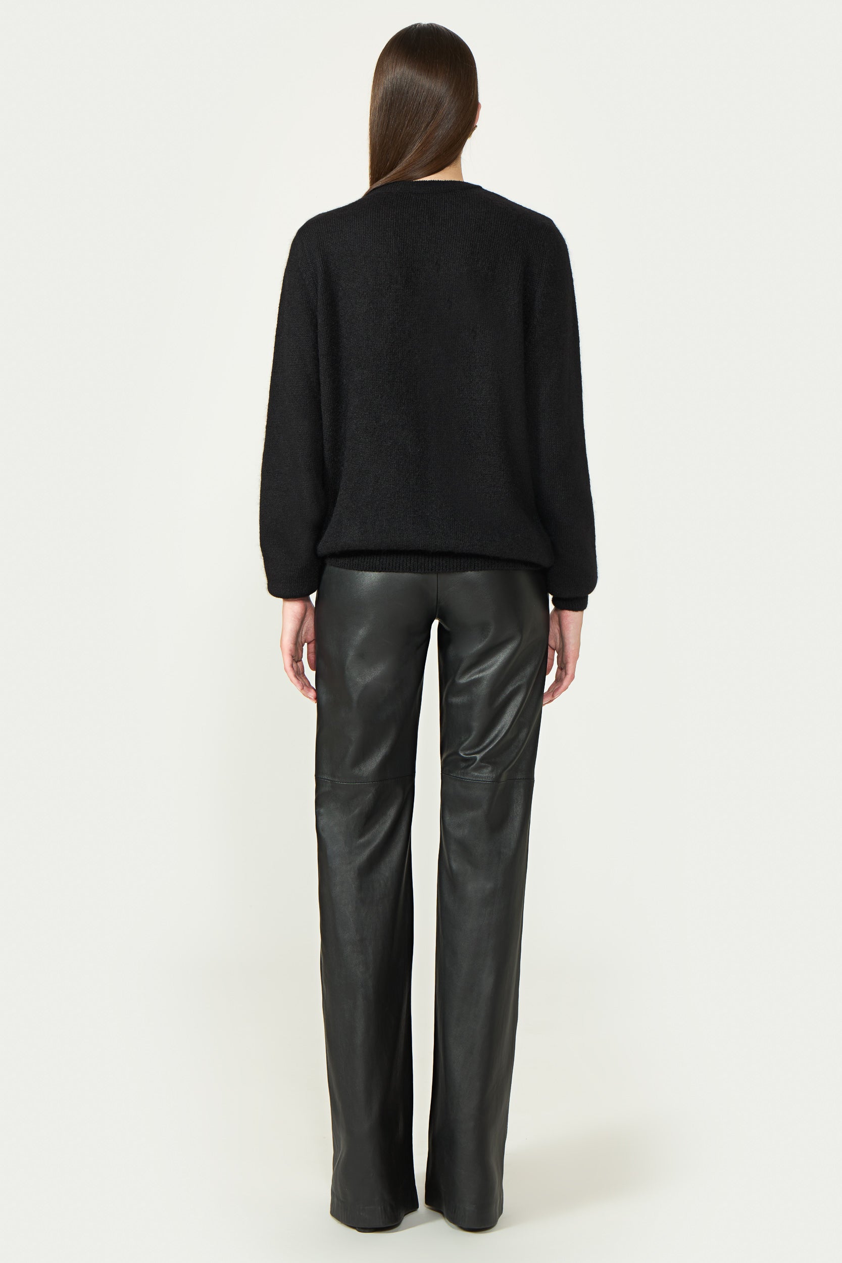 Carmina Leather Wide-Leg Trousers