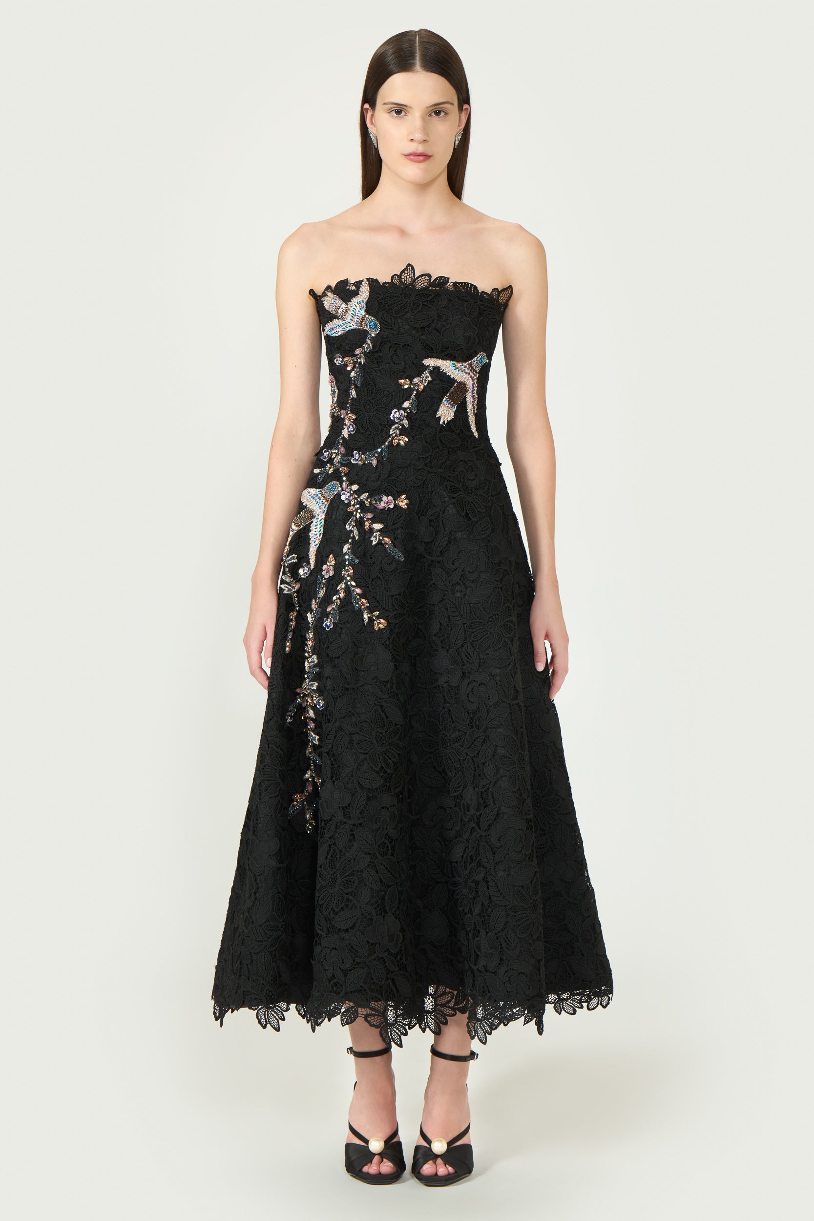 Toma Guipure Lace Strapless Dress