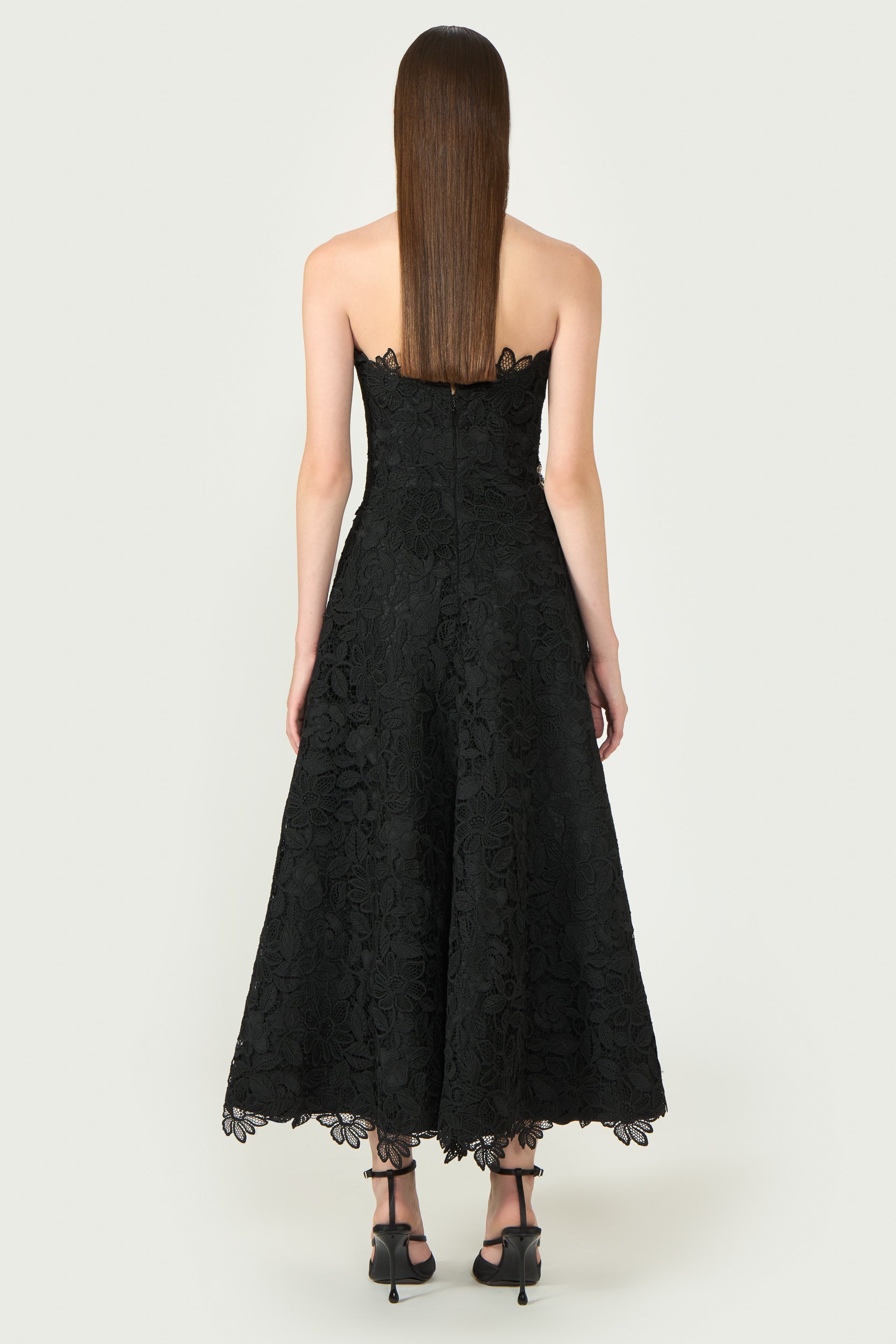 Toma Guipure Lace Strapless Dress