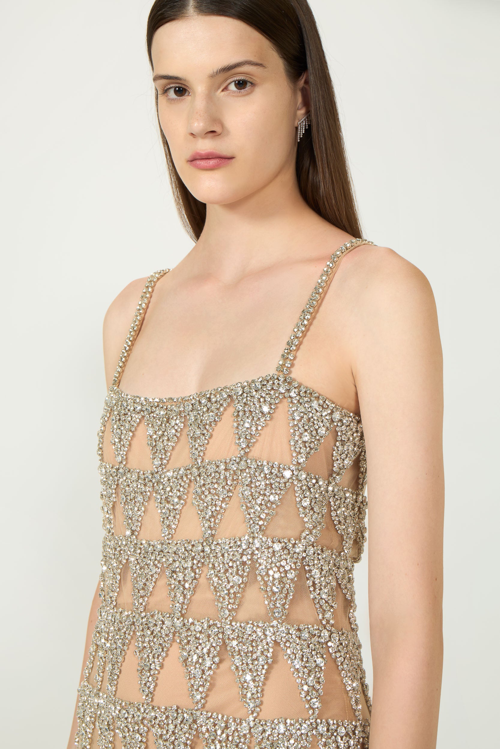 Zoella Crystal French Tulle Mini Shift Dress