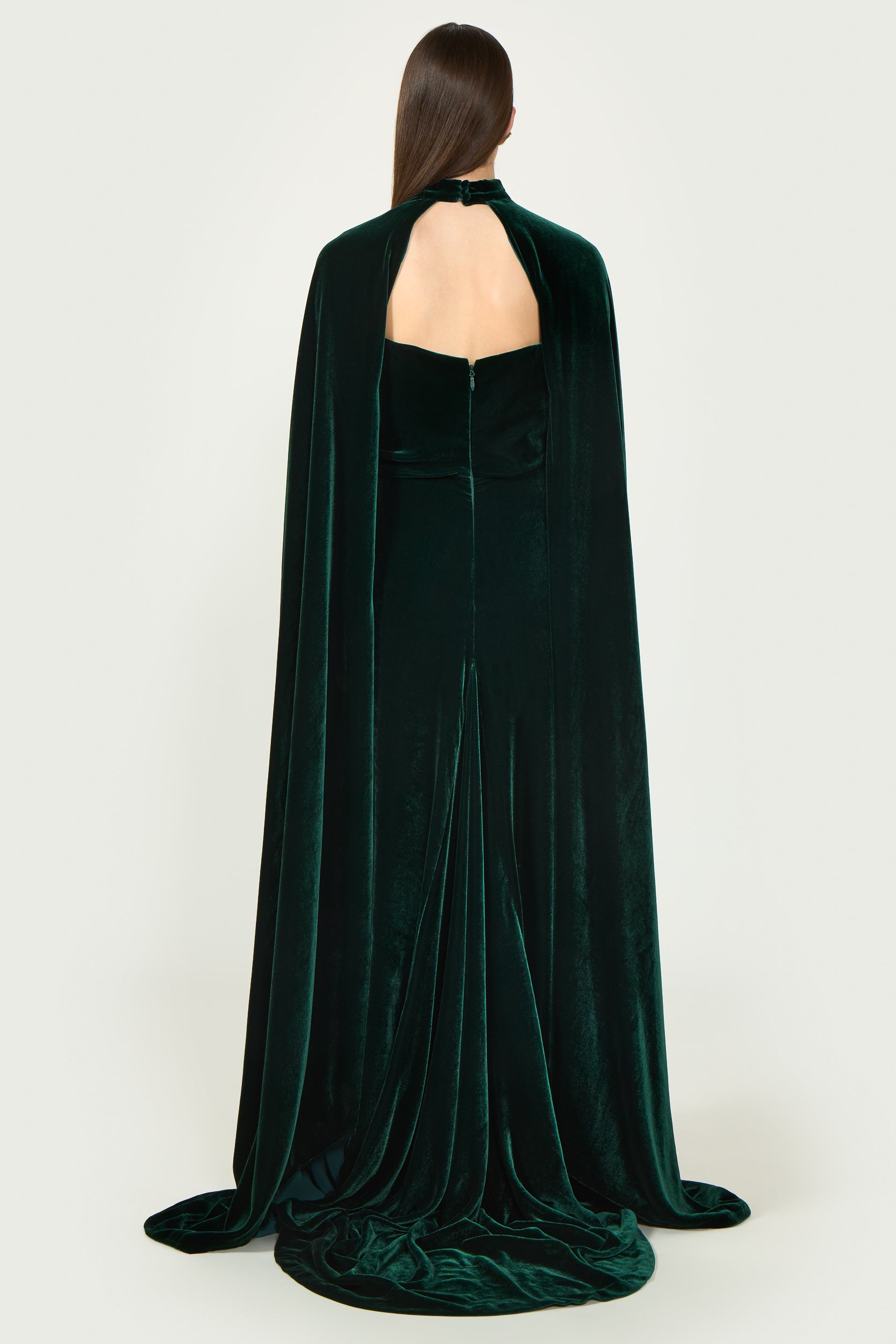 Brisha Velvet Ruched Gown