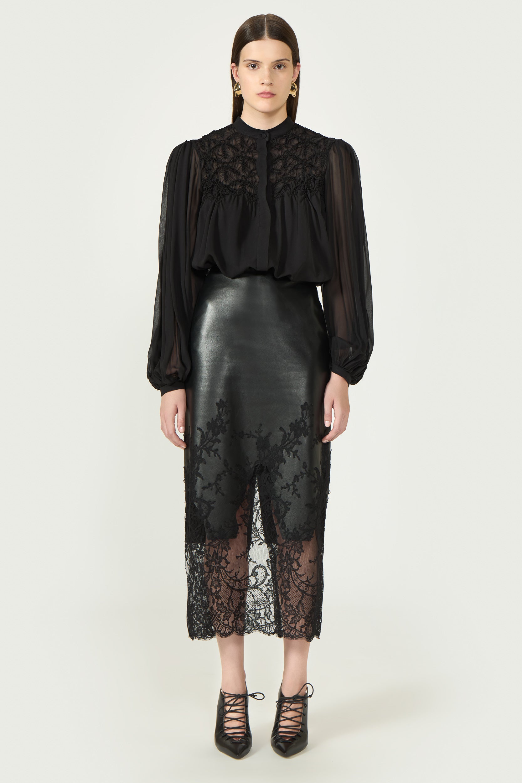 Lorcan Silk Georgette Smocked Blouse