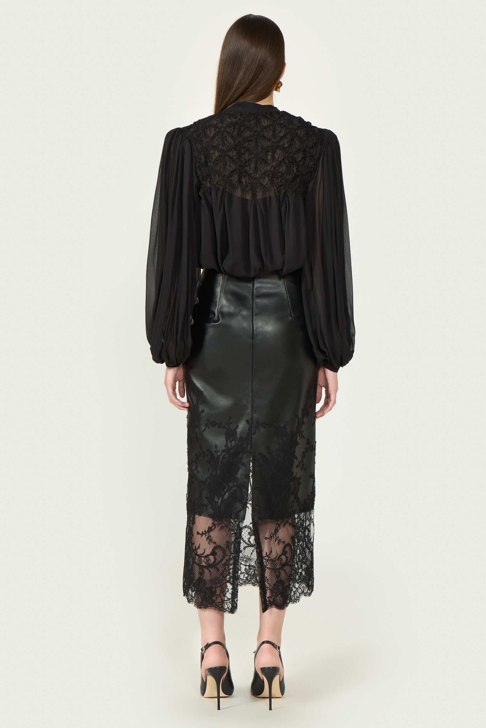 Lorcan Silk Georgette Smocked Blouse