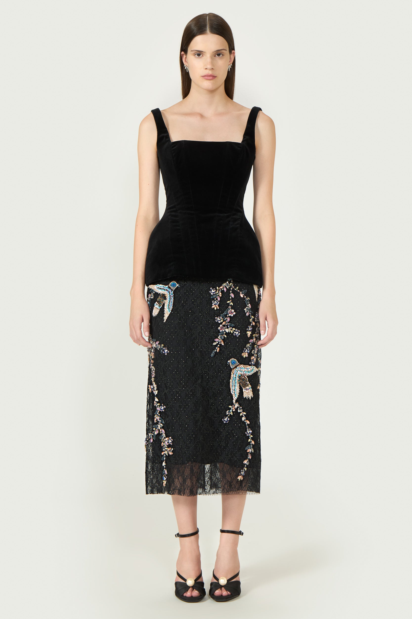 Leeren Velvet Boned Bustier
