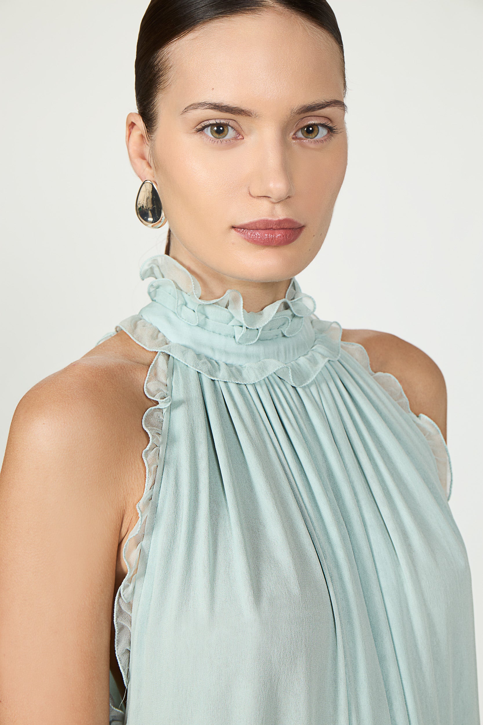 Dassa Silk Georgette Ruffled Dress